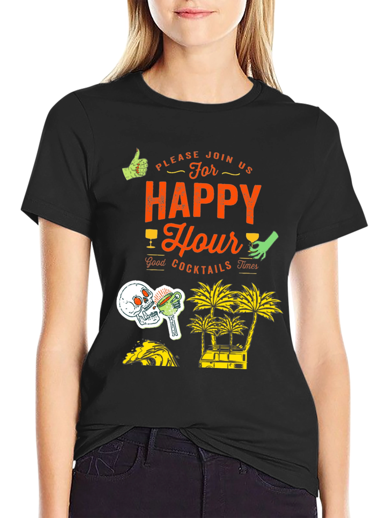 Happy Hour Graphic Print Tee