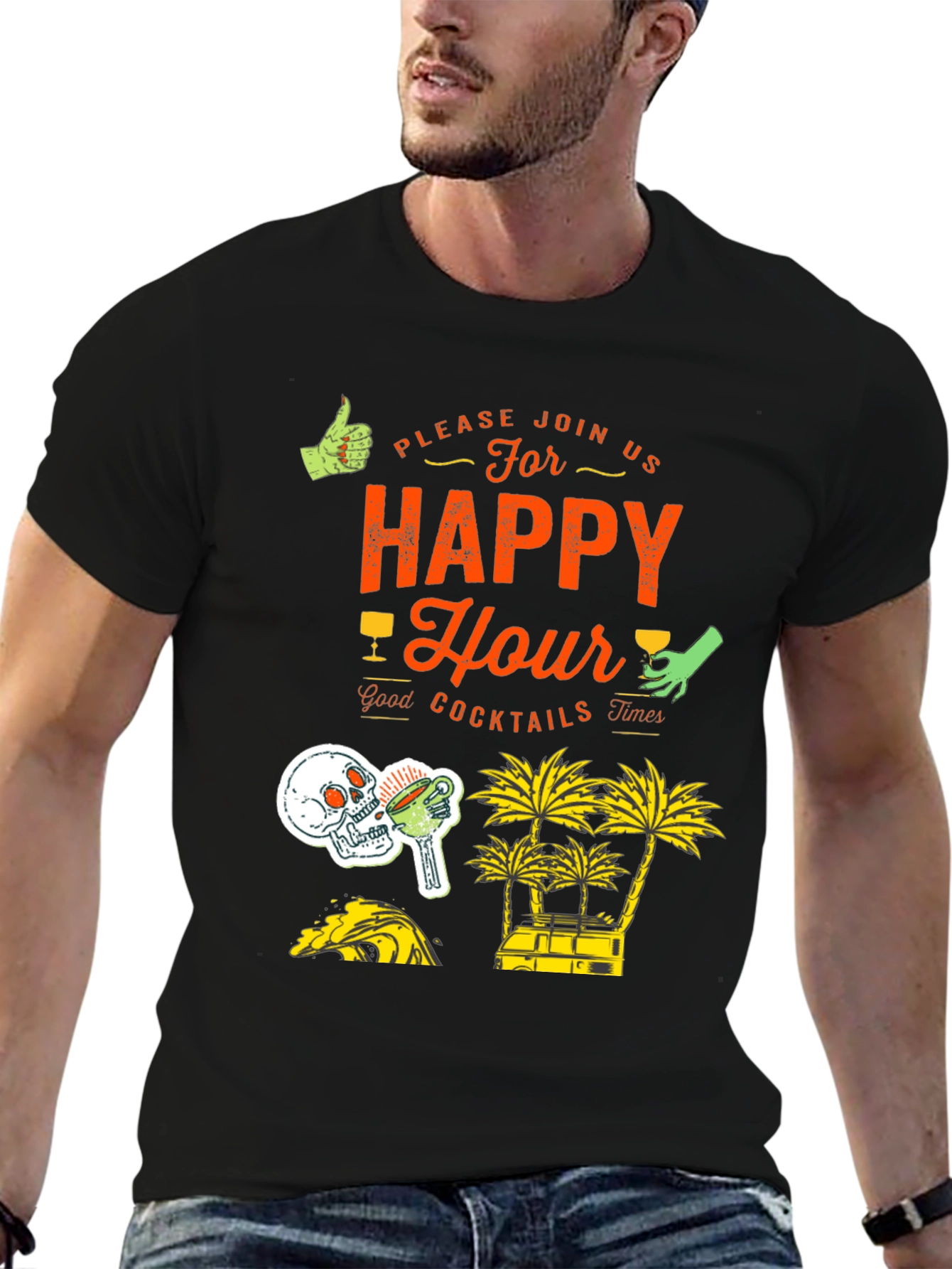 Happy Hour Graphic Print Tee