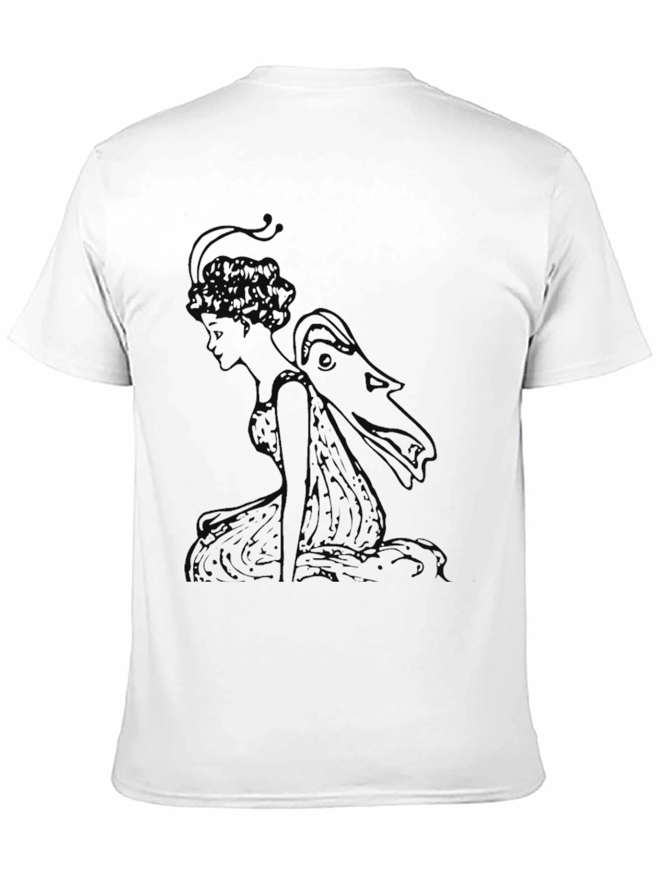 Elegant Black T-Shirt with Fairy Graphic
