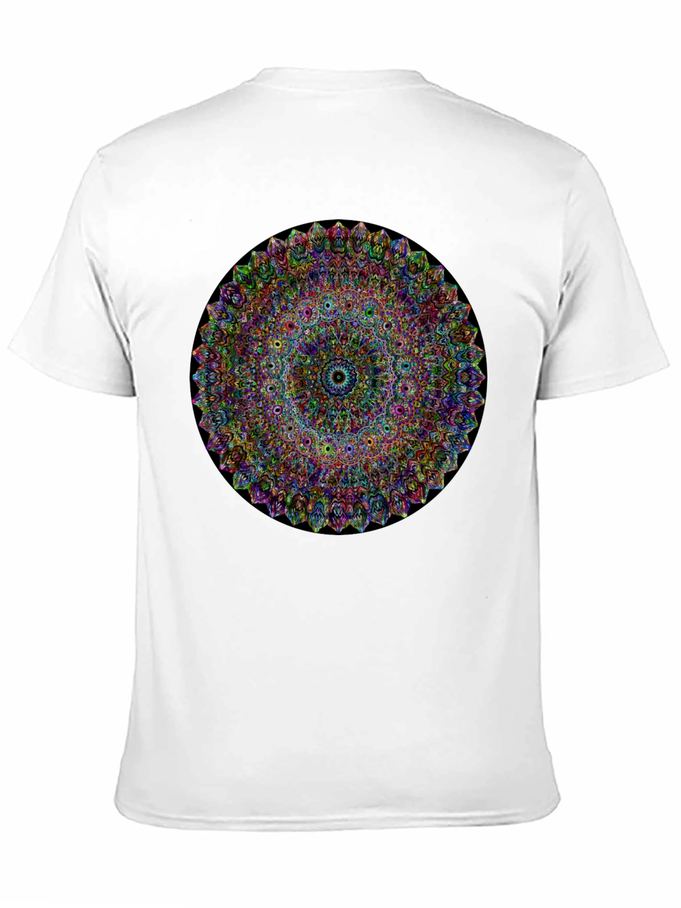 Vibrant Mandala Graphic Tee - Black