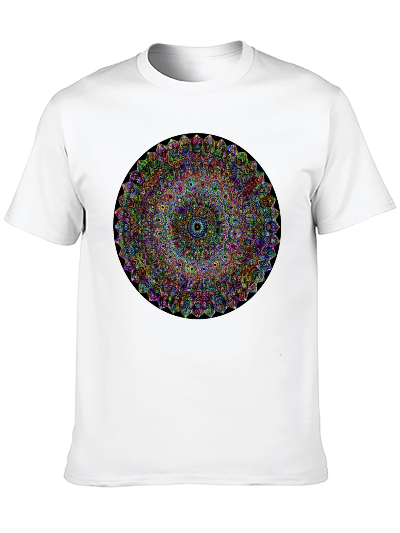 Vibrant Mandala Graphic Tee - Black