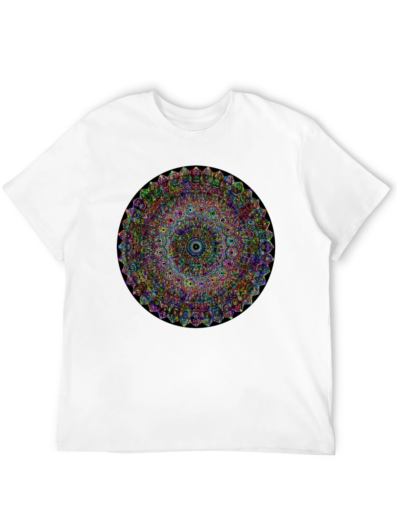 Vibrant Mandala Graphic Tee - Black