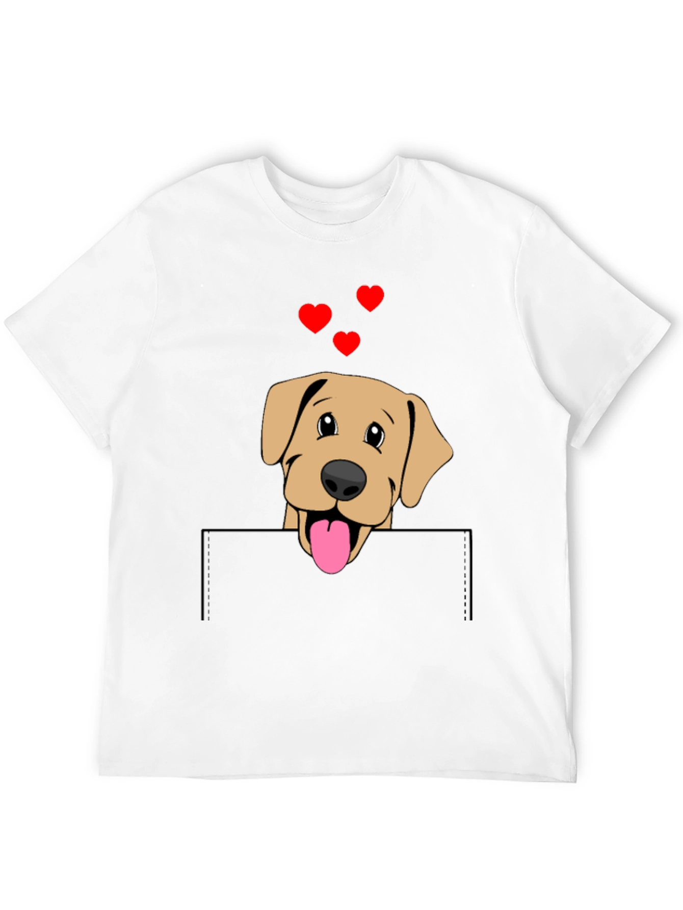 Labrador Pocket T-Shirt with Hearts