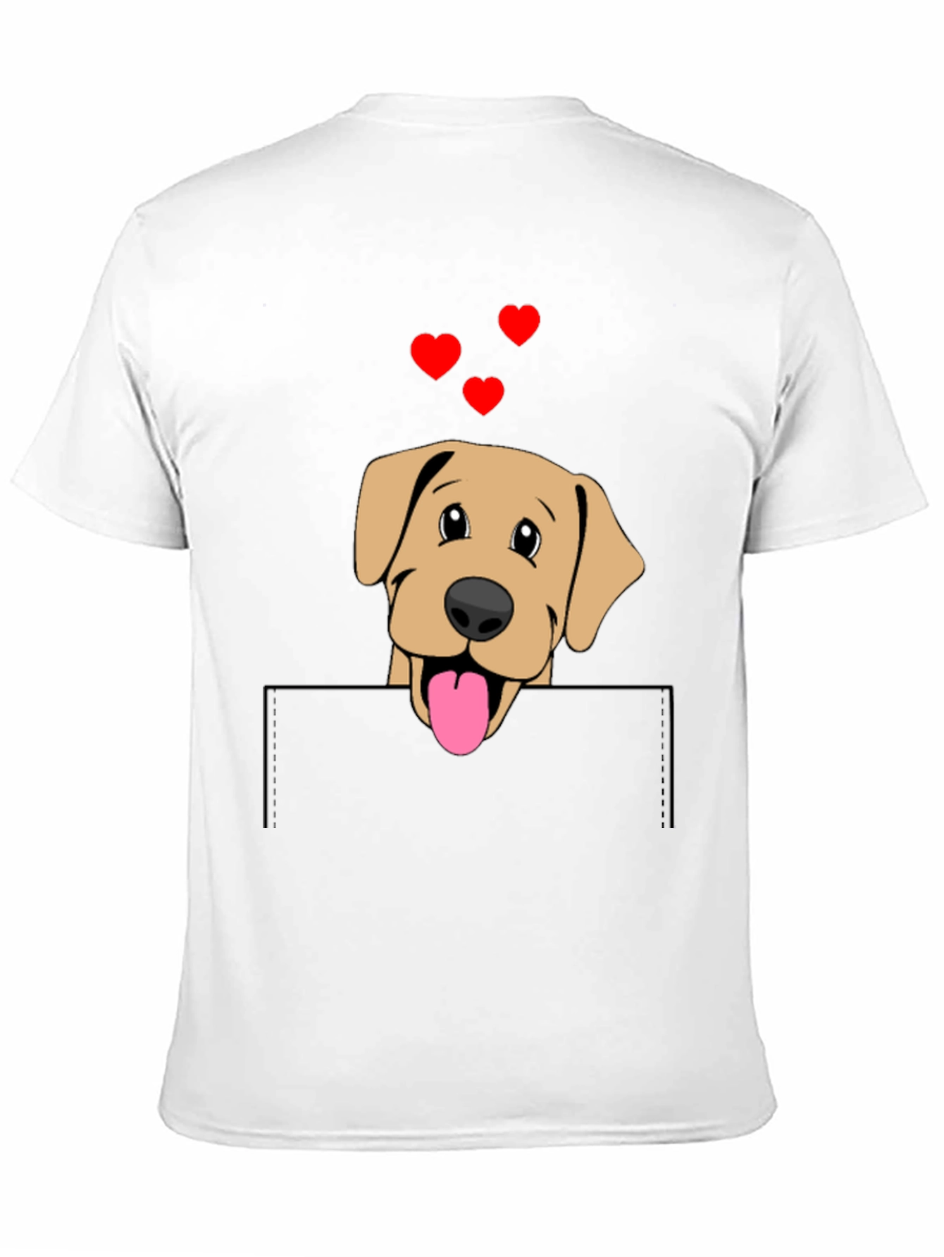 Labrador Pocket T-Shirt with Hearts
