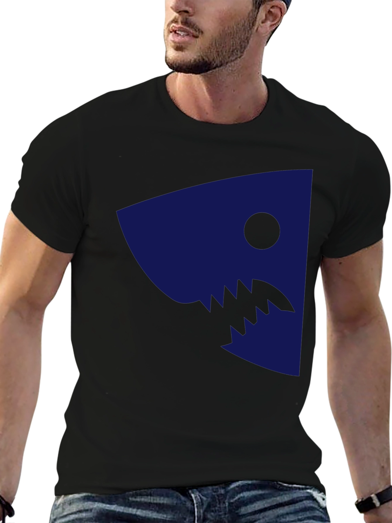 Shark Graphic Print Tee - Casual Cotton T-Shirt