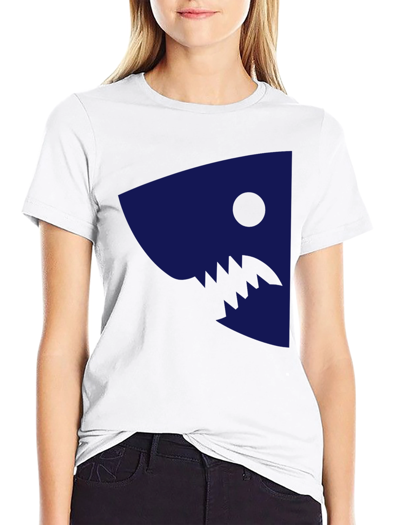 Shark Graphic Print Tee - Casual Cotton T-Shirt