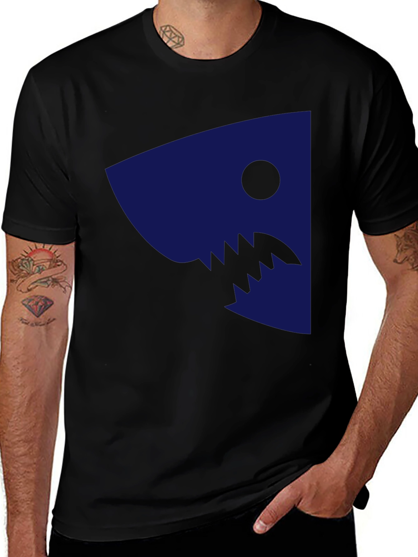 Shark Graphic Print Tee - Casual Cotton T-Shirt