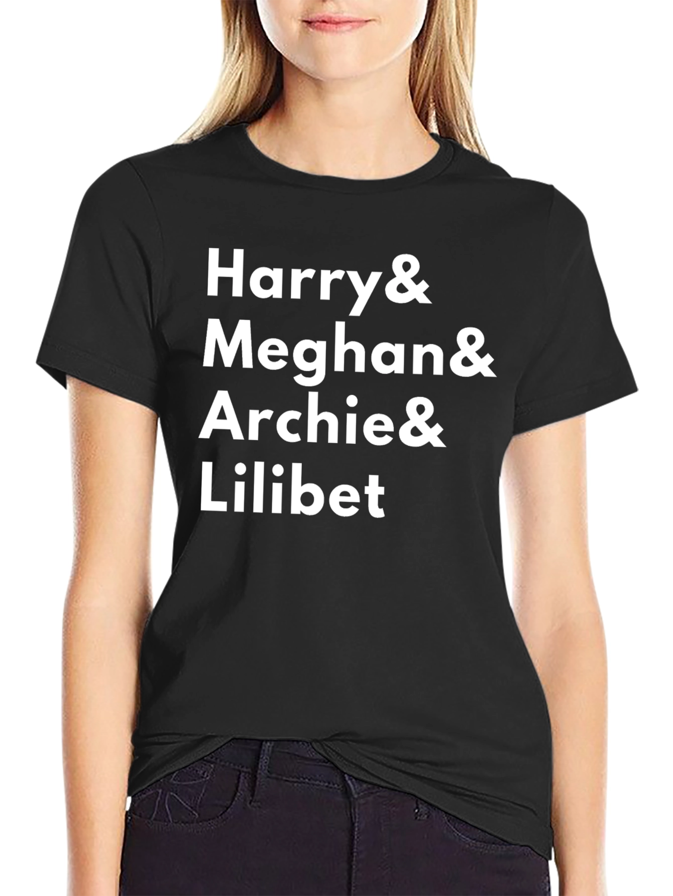 Harry Meghan Archie and Lilibet Black T-Shirt