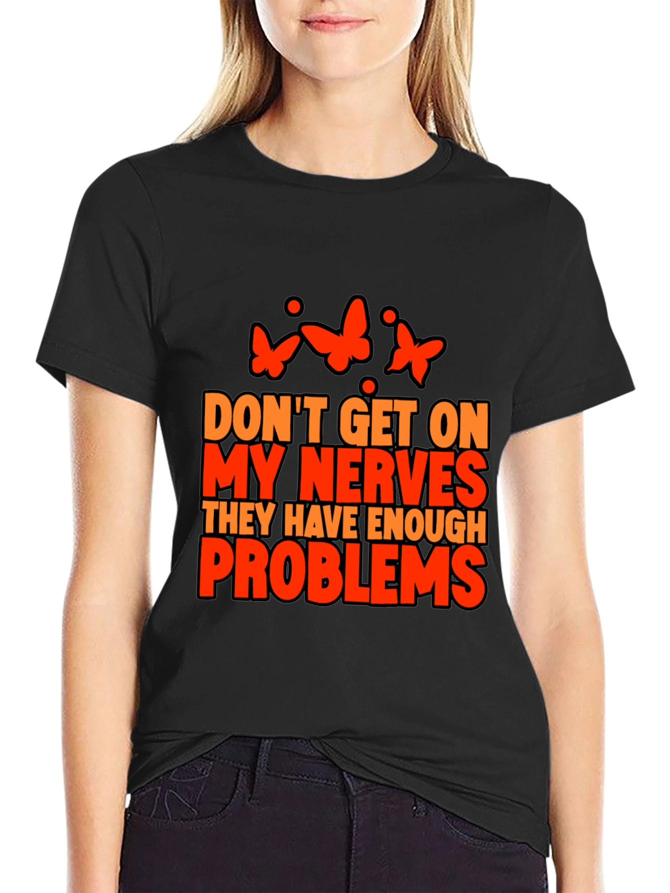 Nerves Problems Butterfly Graphic Tee