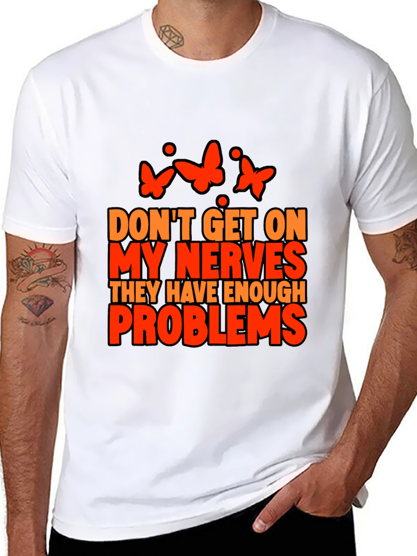 Nerves Problems Butterfly Graphic Tee