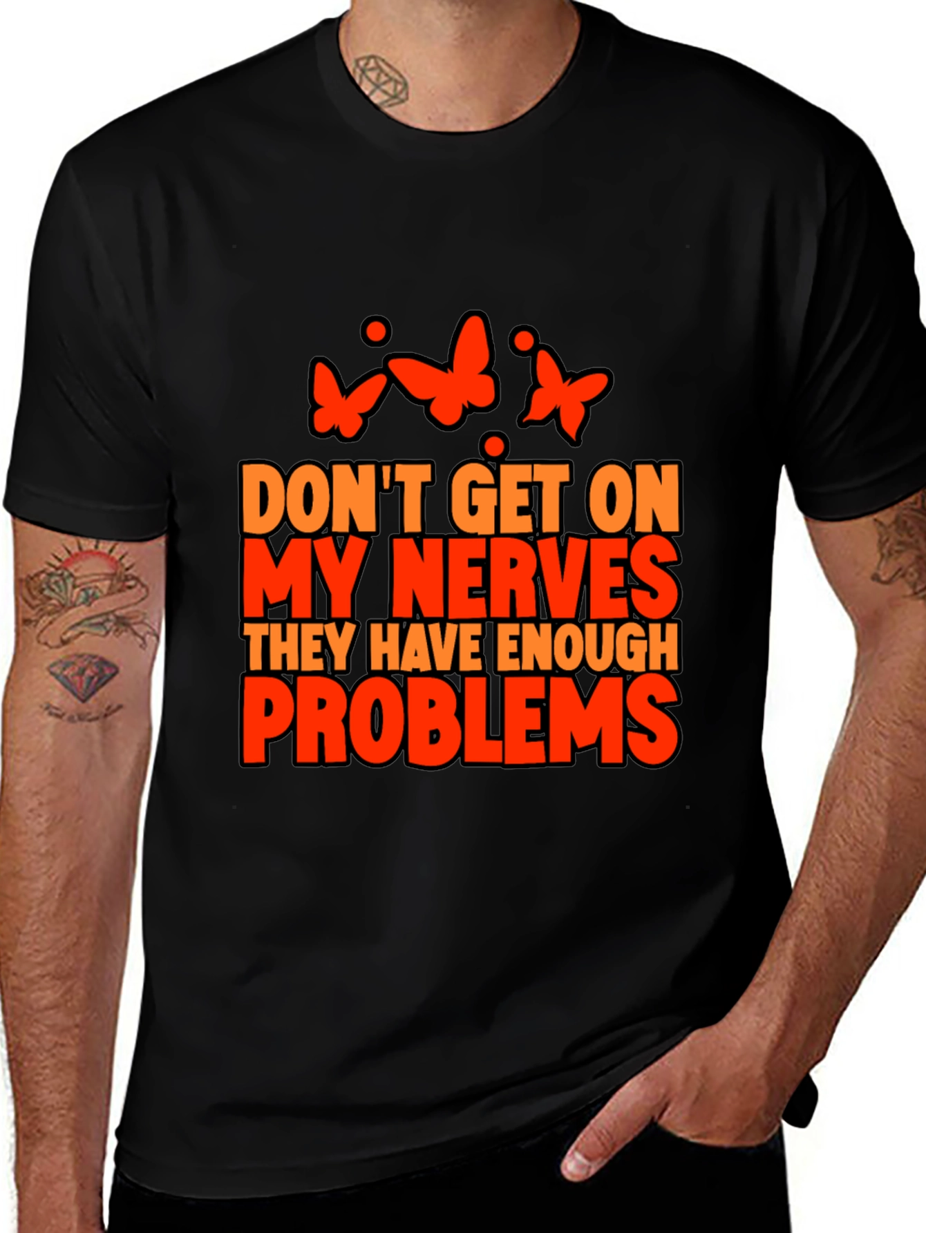 Nerves Problems Butterfly Graphic Tee