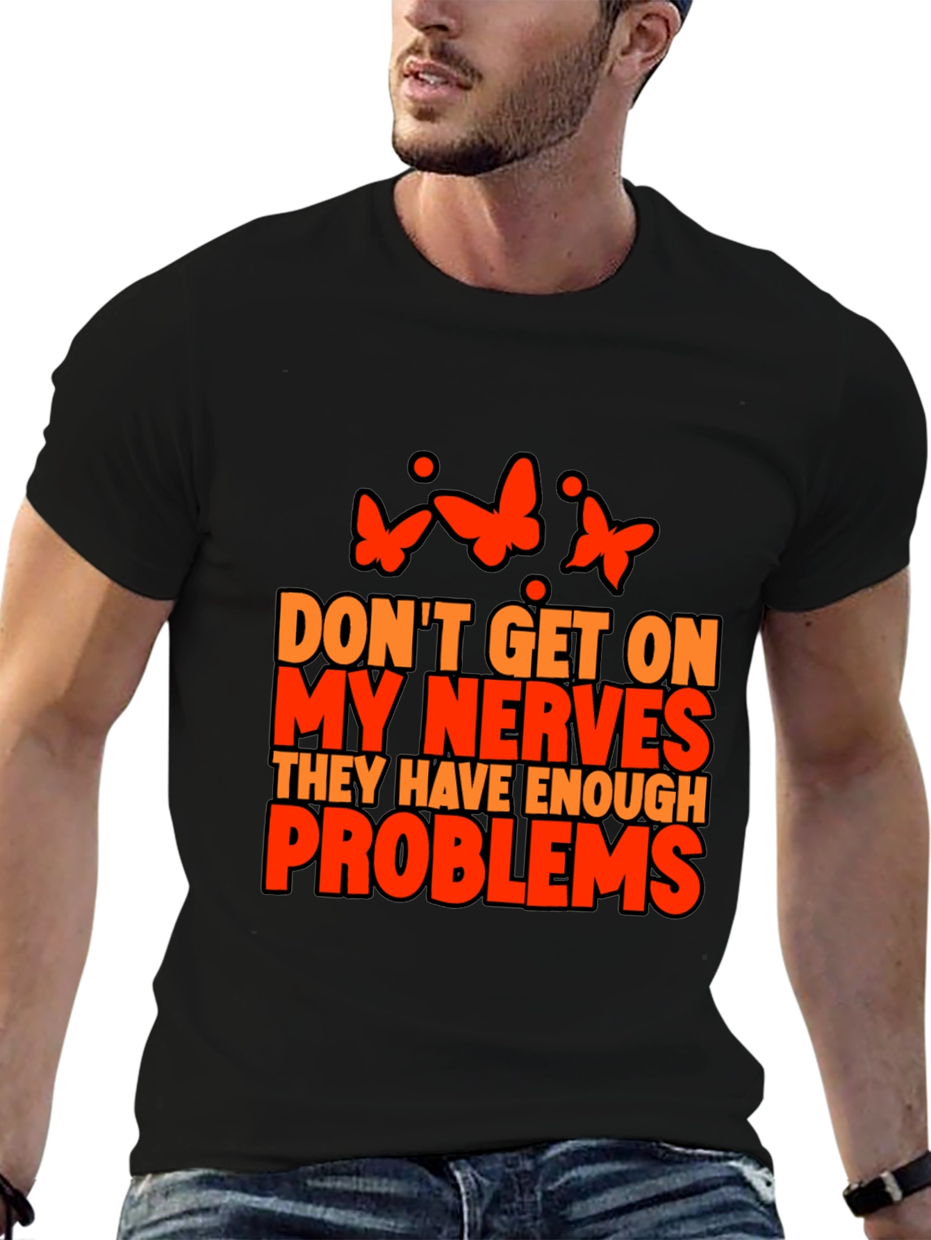 Nerves Problems Butterfly Graphic Tee