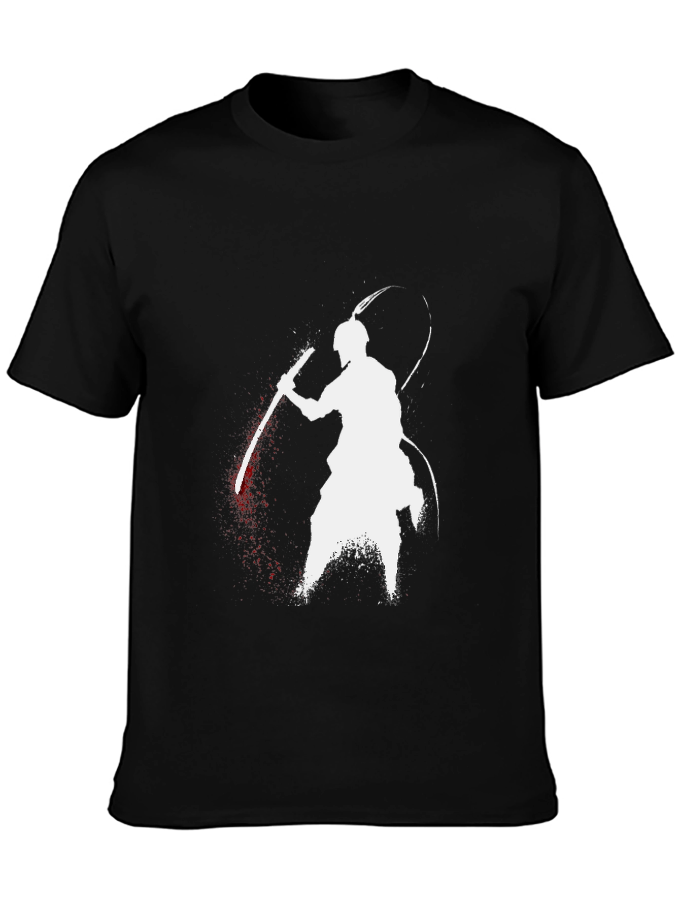 Samurai Warrior Graphic Tee - Black Cotton T-Shirt