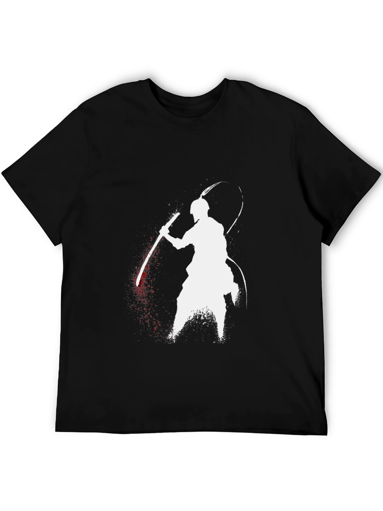 Samurai Warrior Graphic Tee - Black Cotton T-Shirt