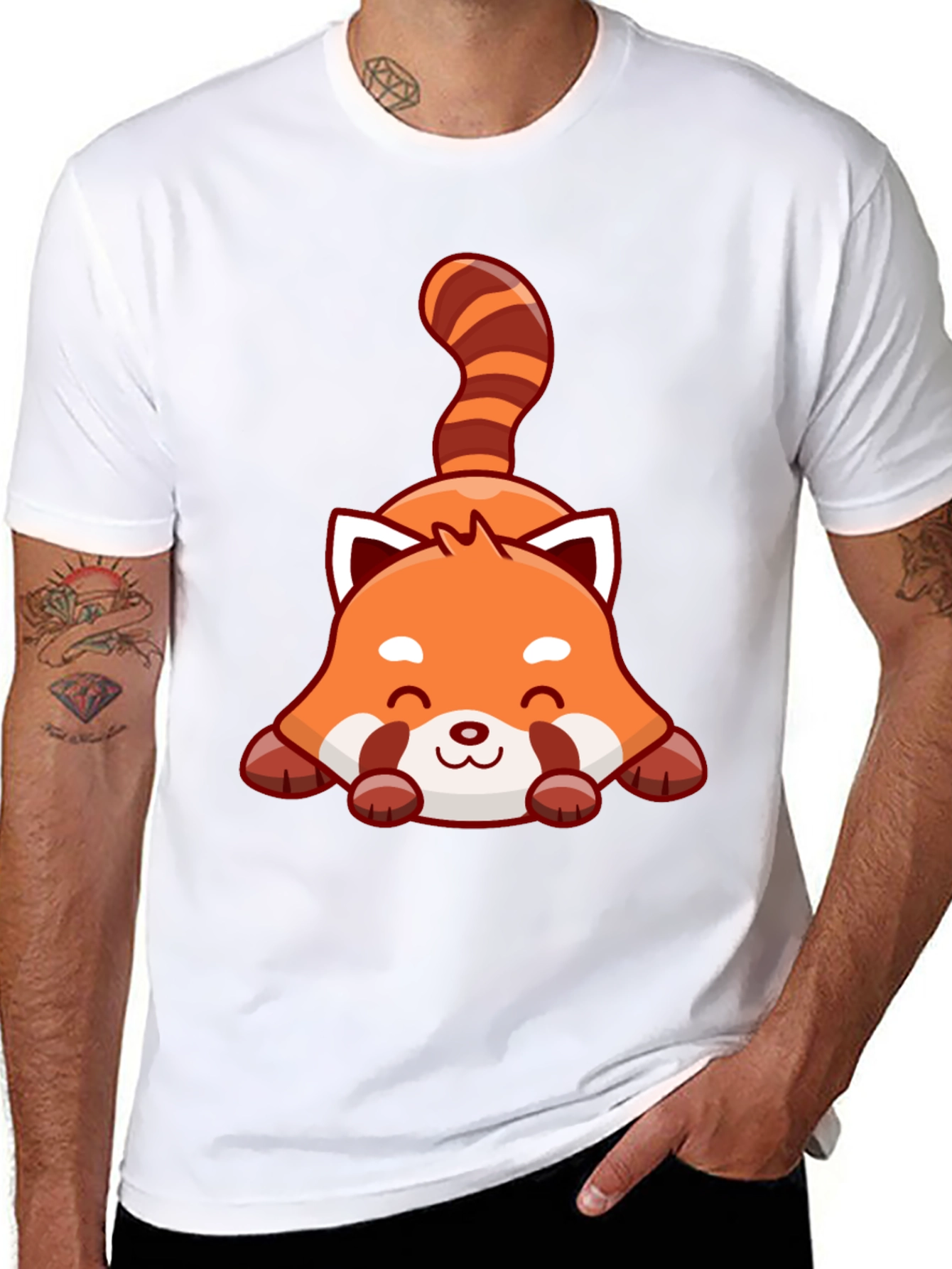 Cute Red Panda Graphic Tee - Unisex Black T-Shirt