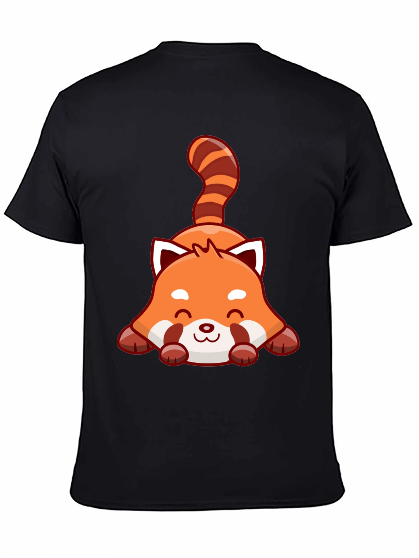 Cute Red Panda Graphic Tee - Unisex Black T-Shirt