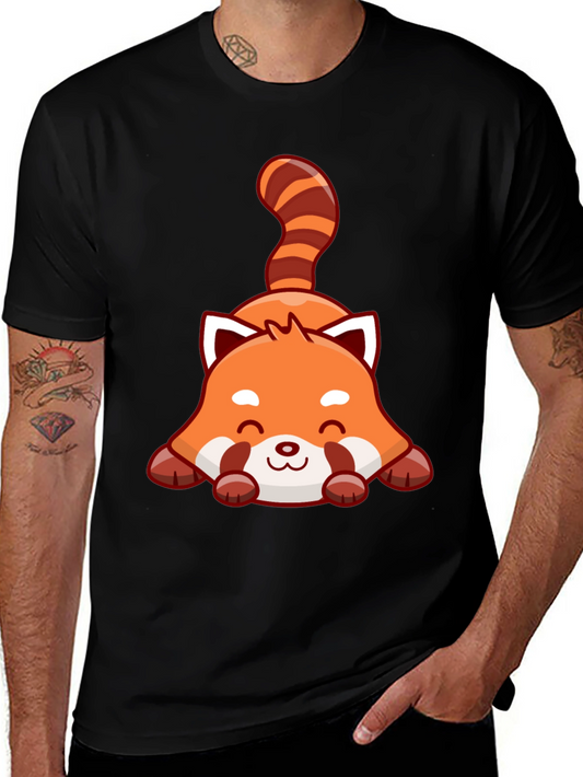 Cute Red Panda Graphic Tee - Unisex Black T-Shirt