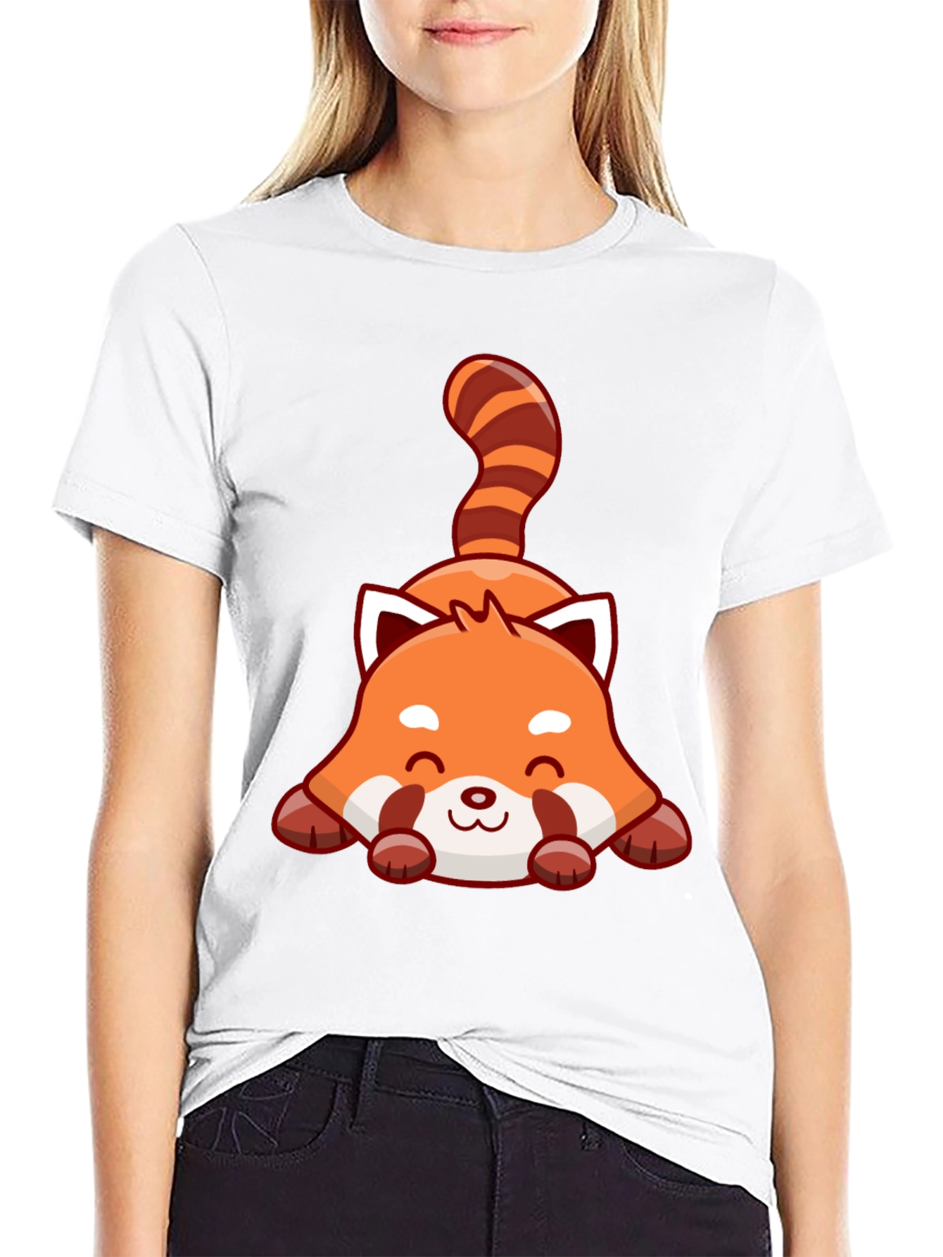Cute Red Panda Graphic Tee - Unisex Black T-Shirt