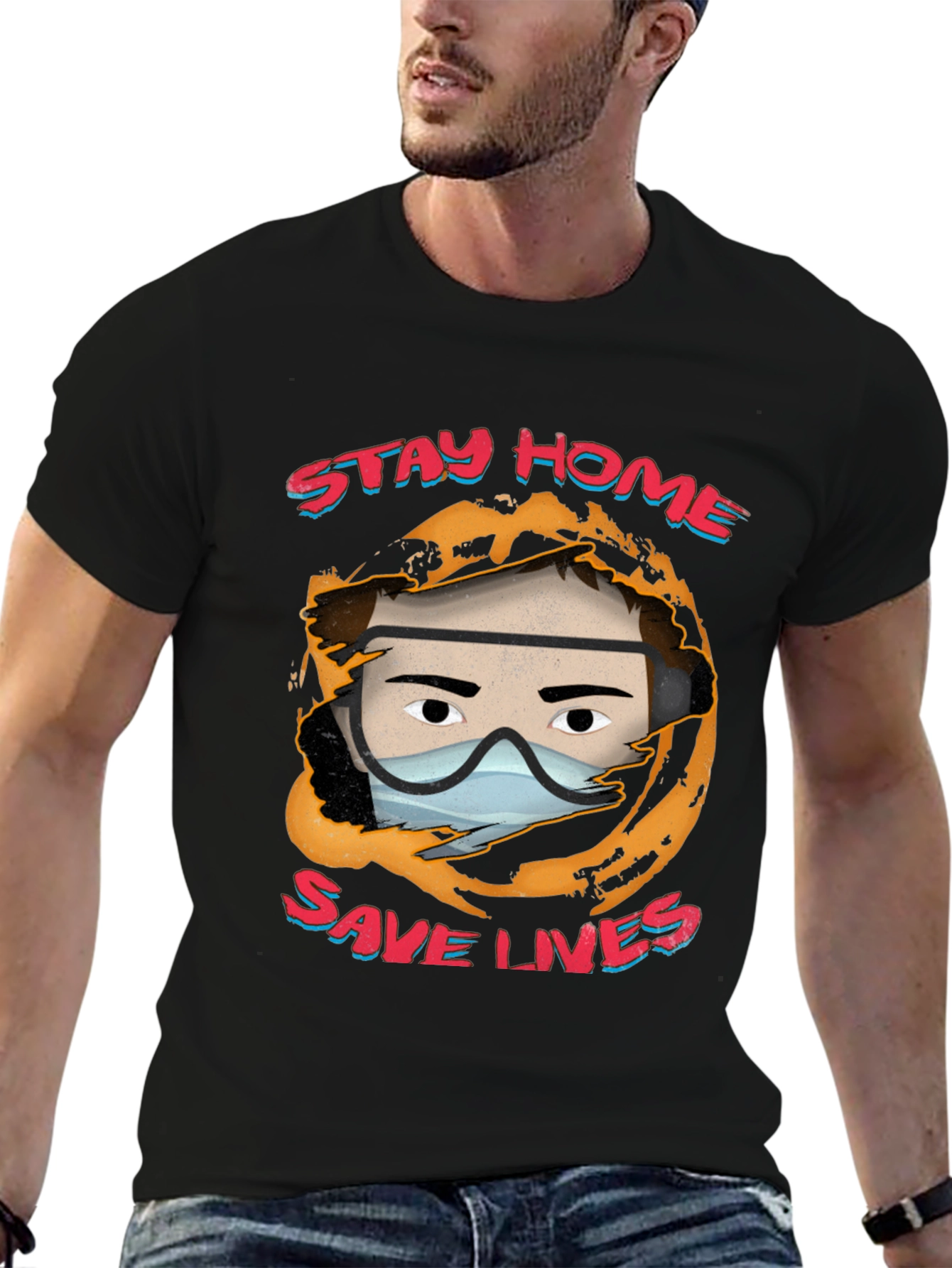 Stay Home Save Lives Graphic Tee