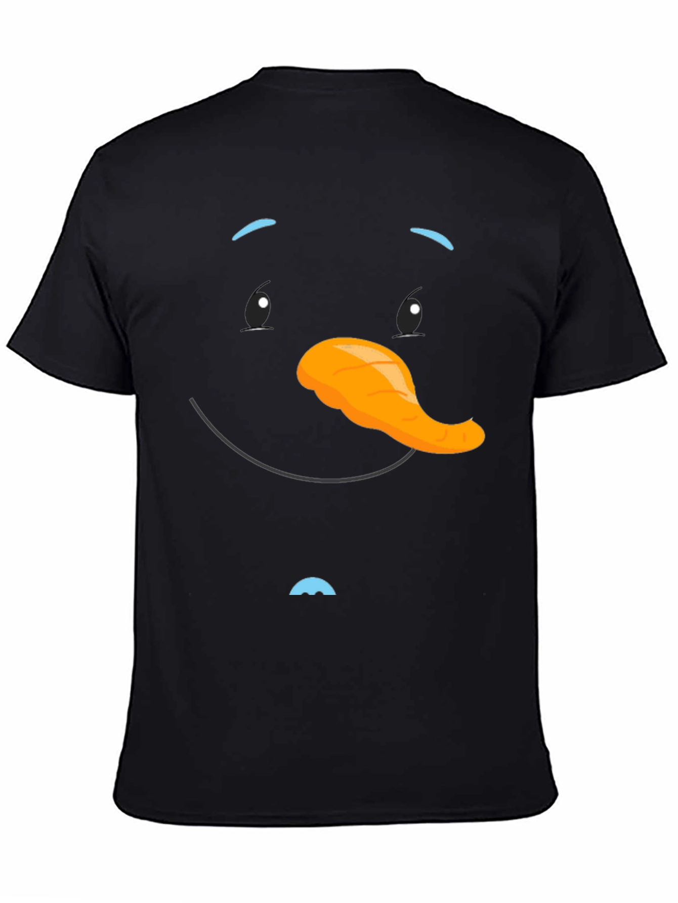 Snowman Face Black T-Shirt