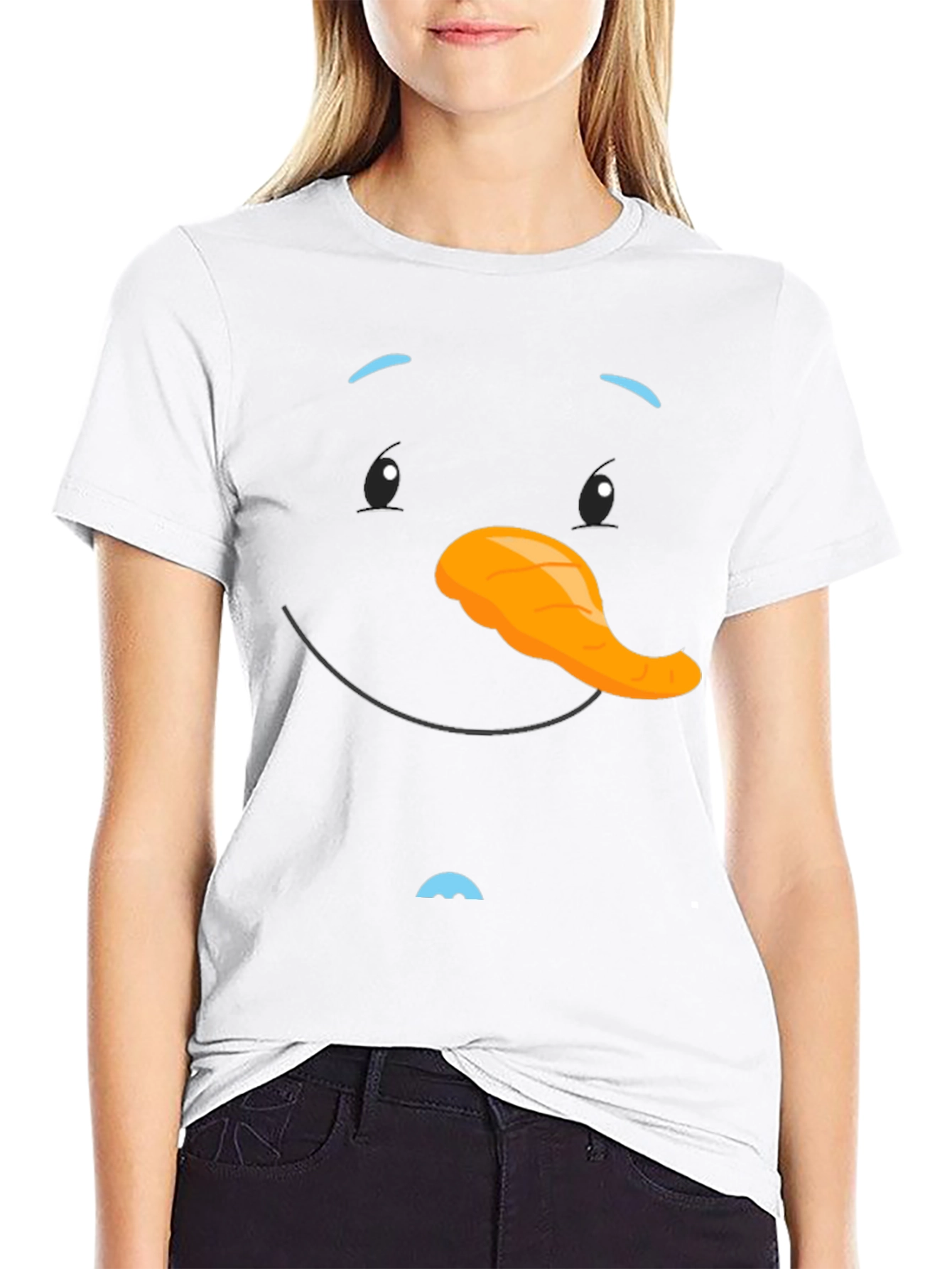 Snowman Face Black T-Shirt