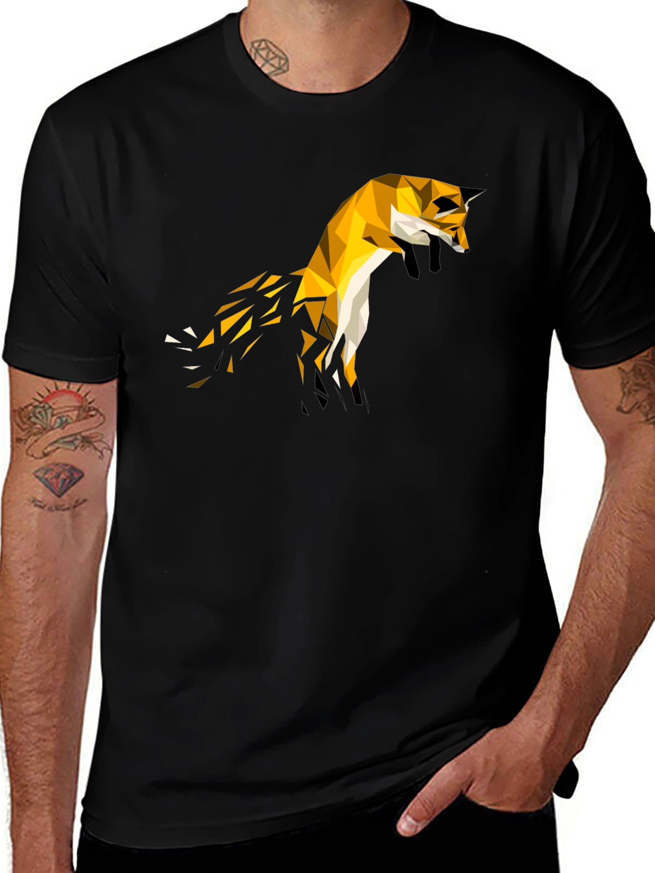 Geometric Fox Tee - Modern Graphic T-Shirt