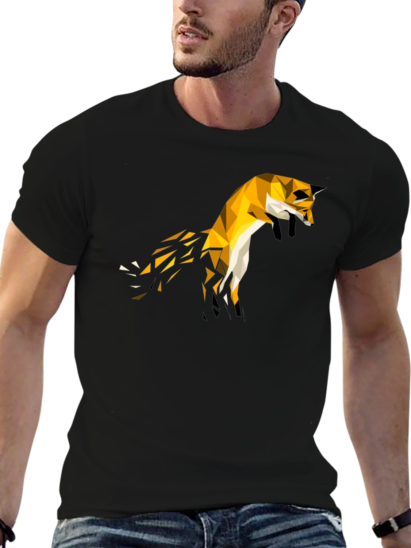 Geometric Fox Tee - Modern Graphic T-Shirt