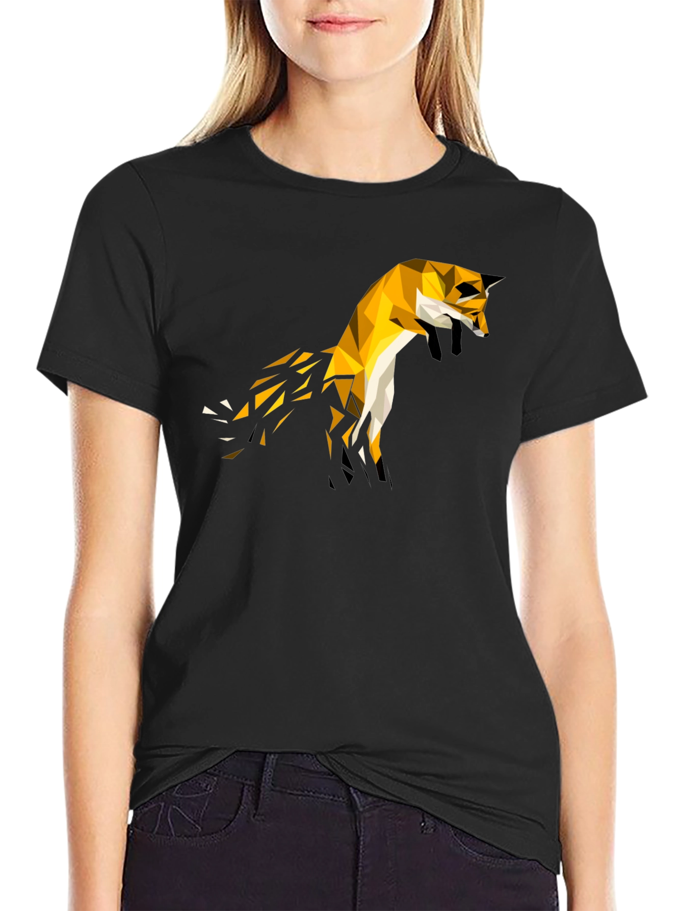 Geometric Fox Tee - Modern Graphic T-Shirt