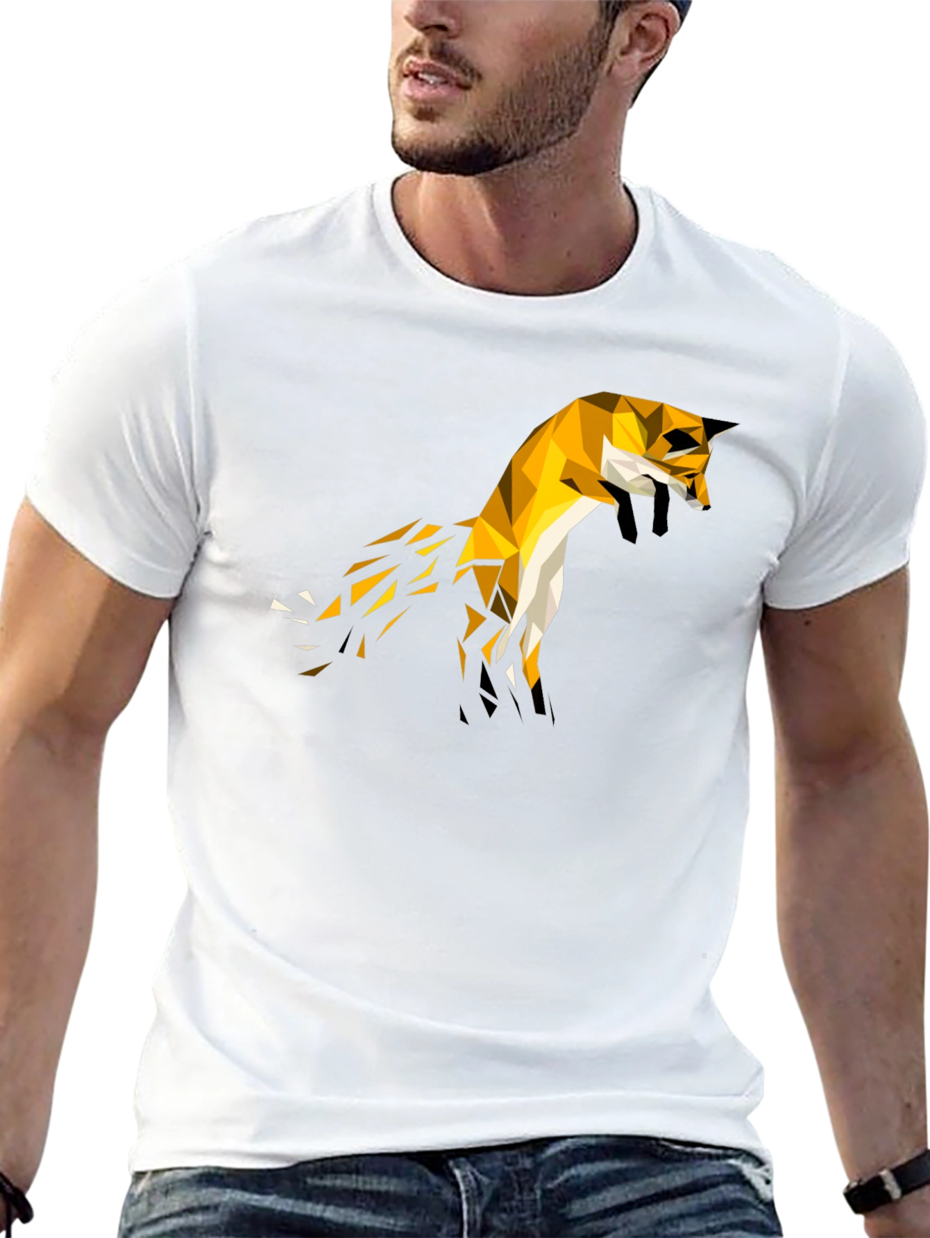Geometric Fox Tee - Modern Graphic T-Shirt