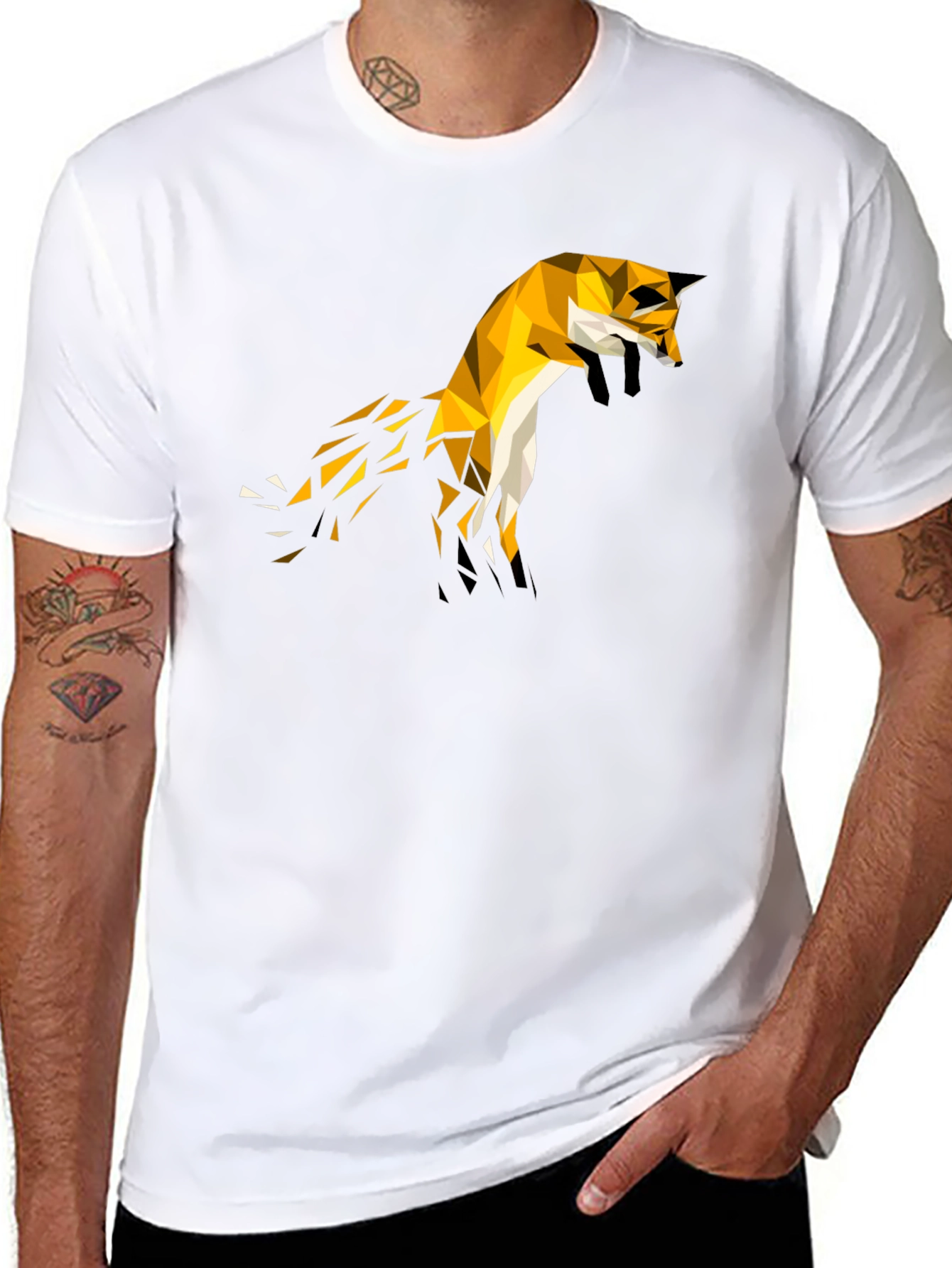 Geometric Fox Tee - Modern Graphic T-Shirt