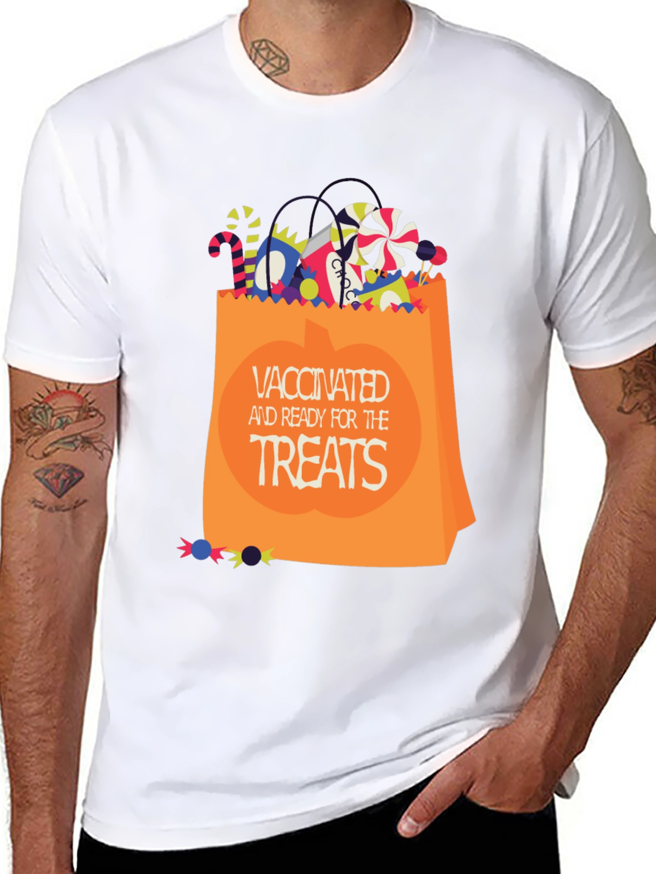 Vaccinated Ready for Treats Halloween T-Shirt