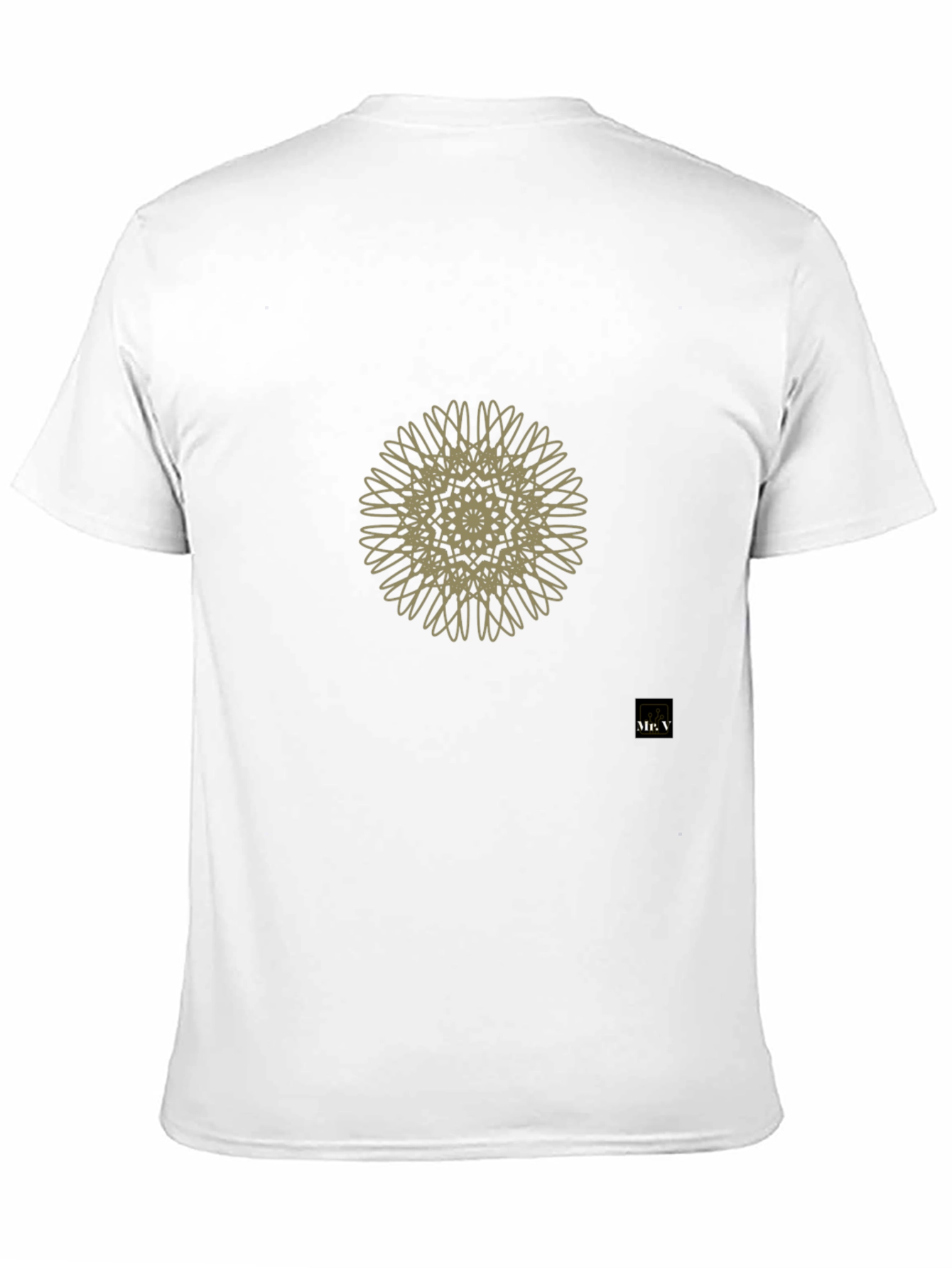 Mens Black Tee with Geometric Mandala Design