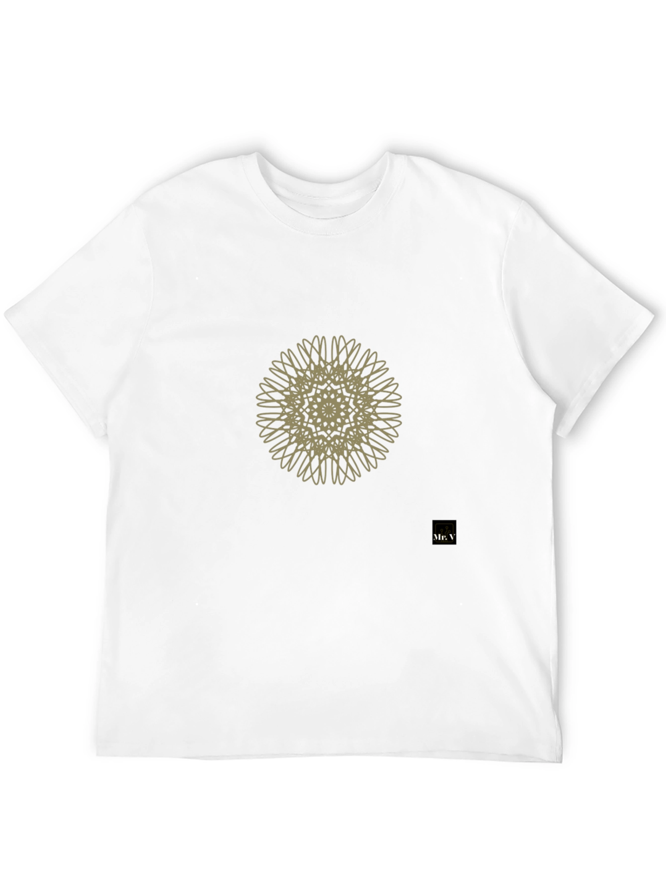 Mens Black Tee with Geometric Mandala Design