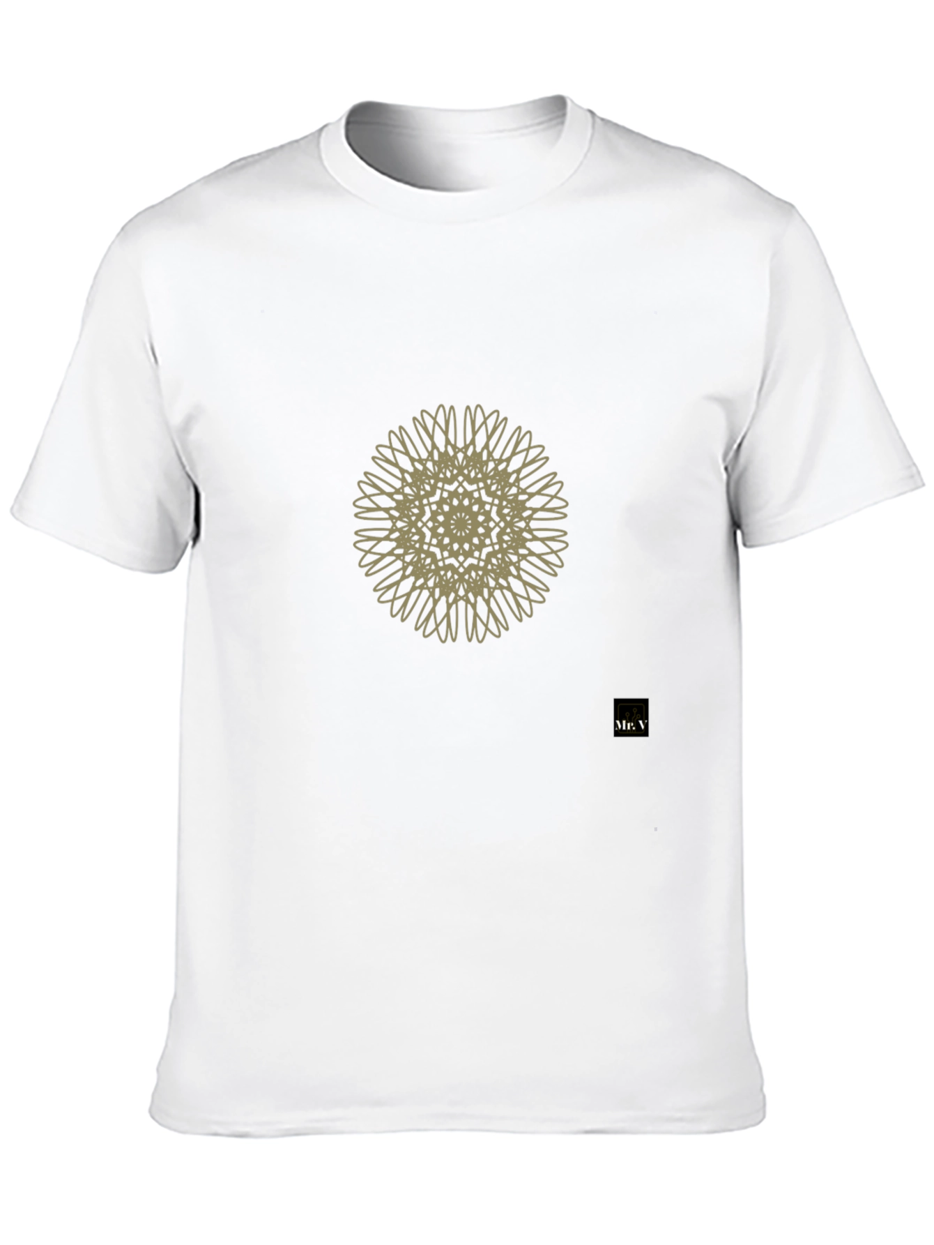 Mens Black Tee with Geometric Mandala Design