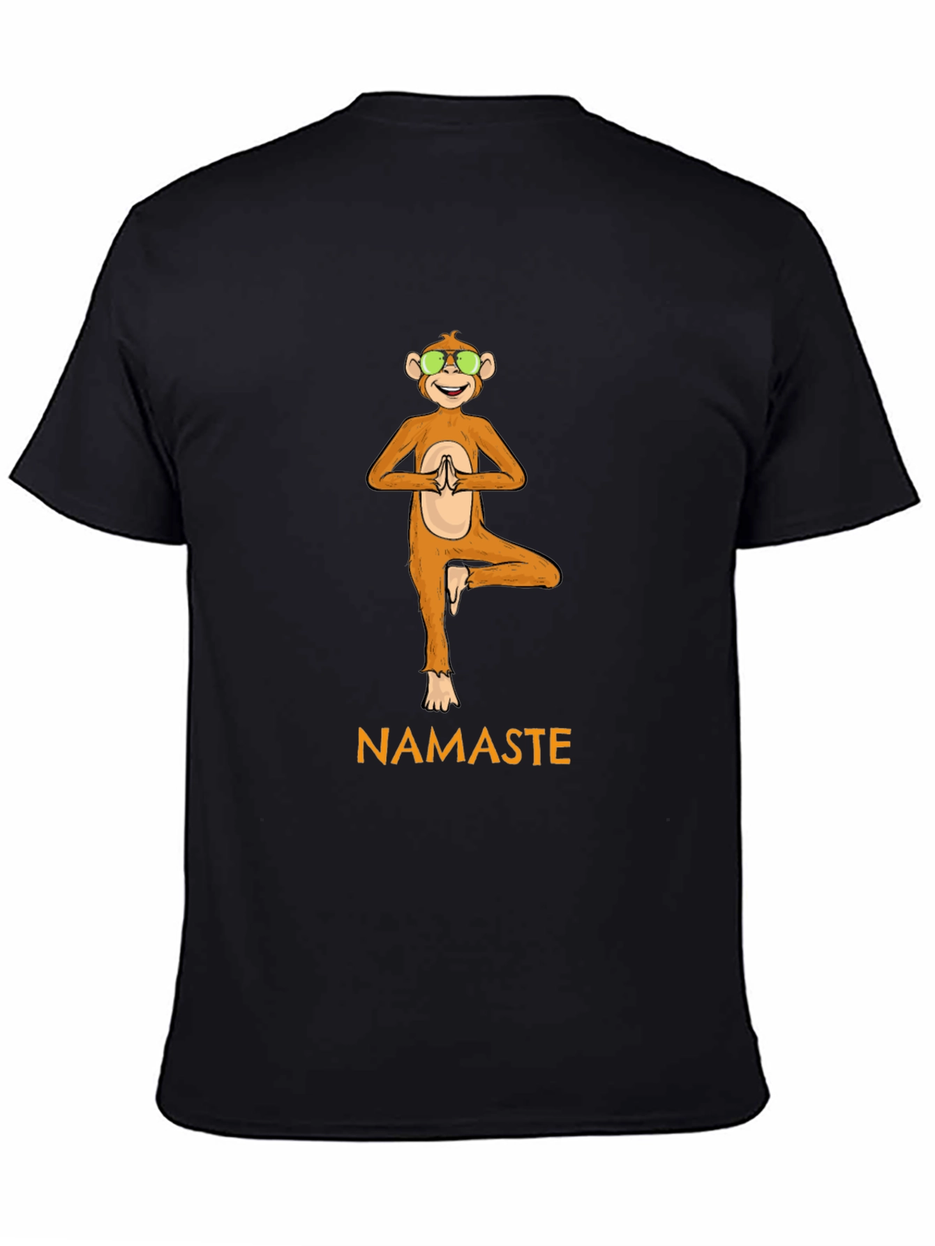 Yoga Monkey Namaste Black T-Shirt