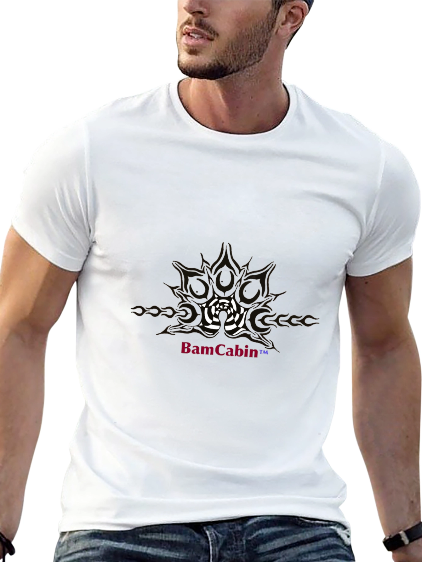Mens Black Graphic Tee - BamCabin Design
