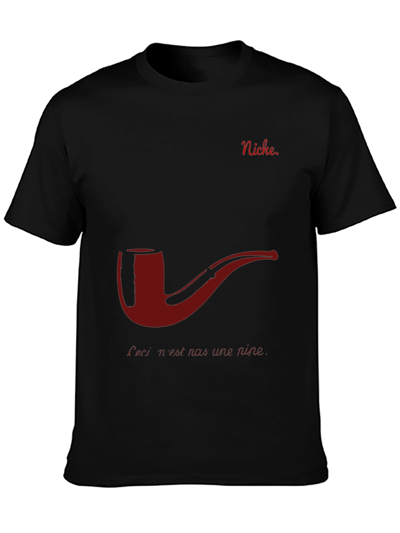 Niche T-Shirt - Pipe Design Mens Black Tee