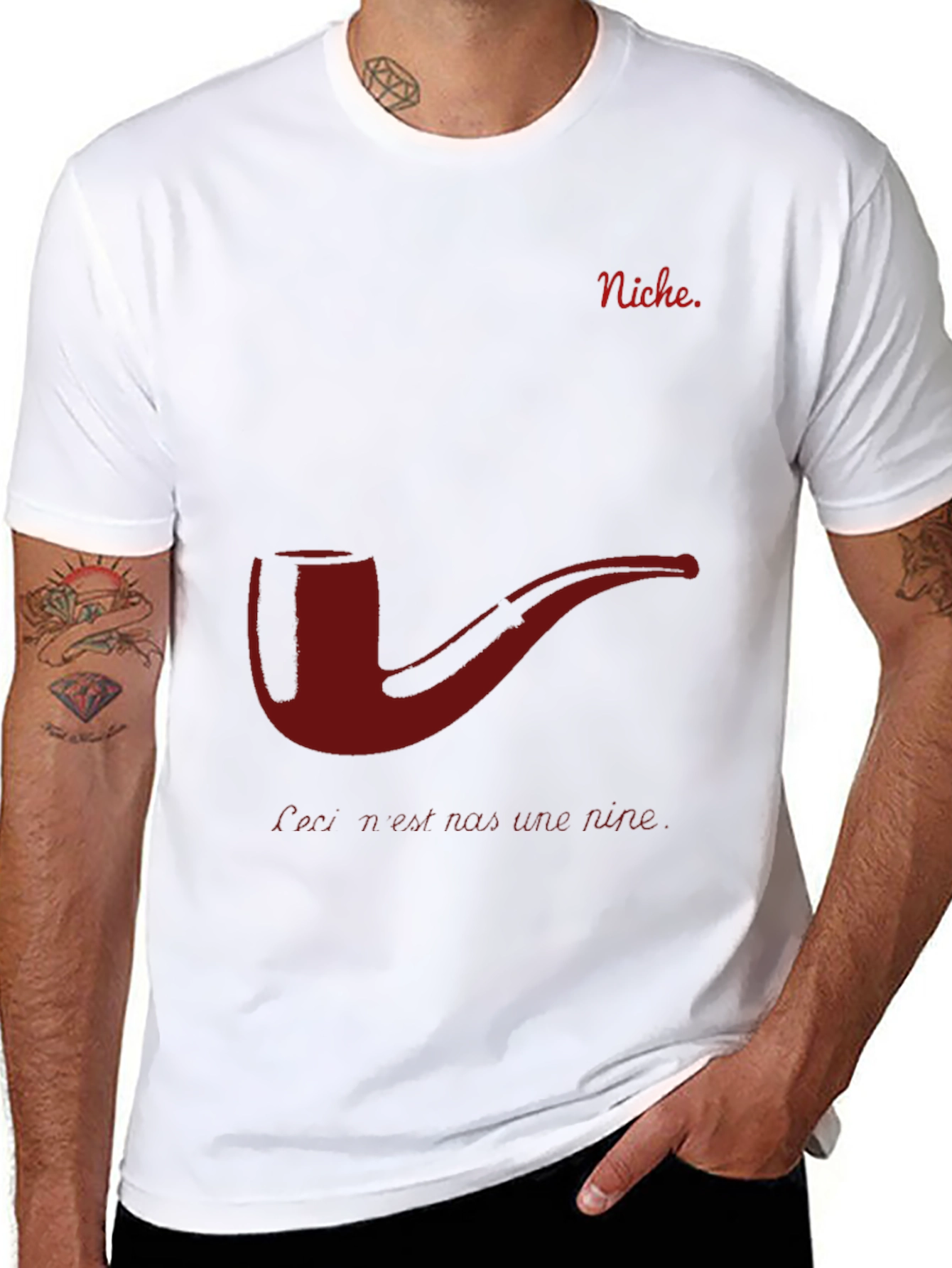 Niche T-Shirt - Pipe Design Mens Black Tee