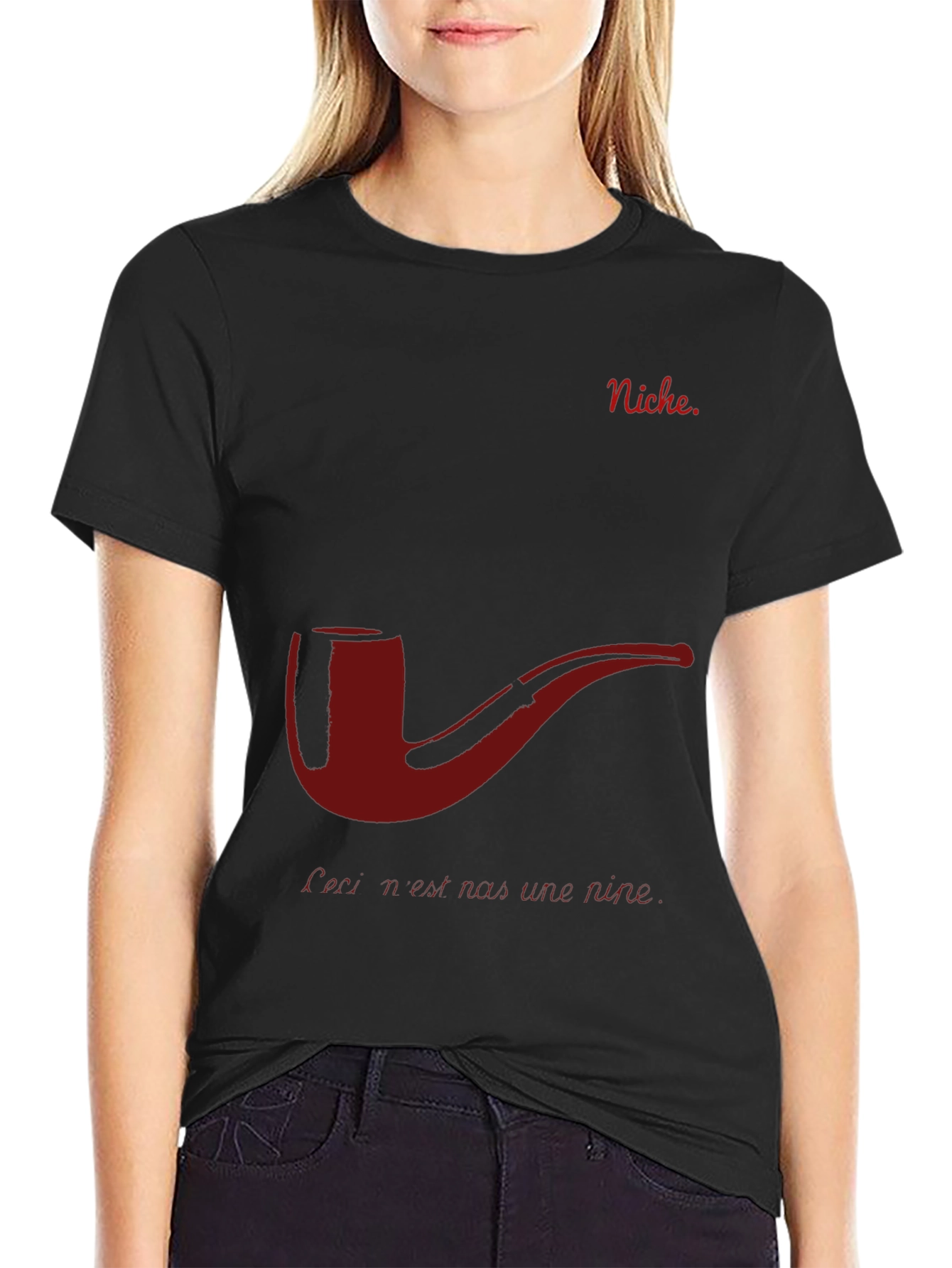 Niche T-Shirt - Pipe Design Mens Black Tee