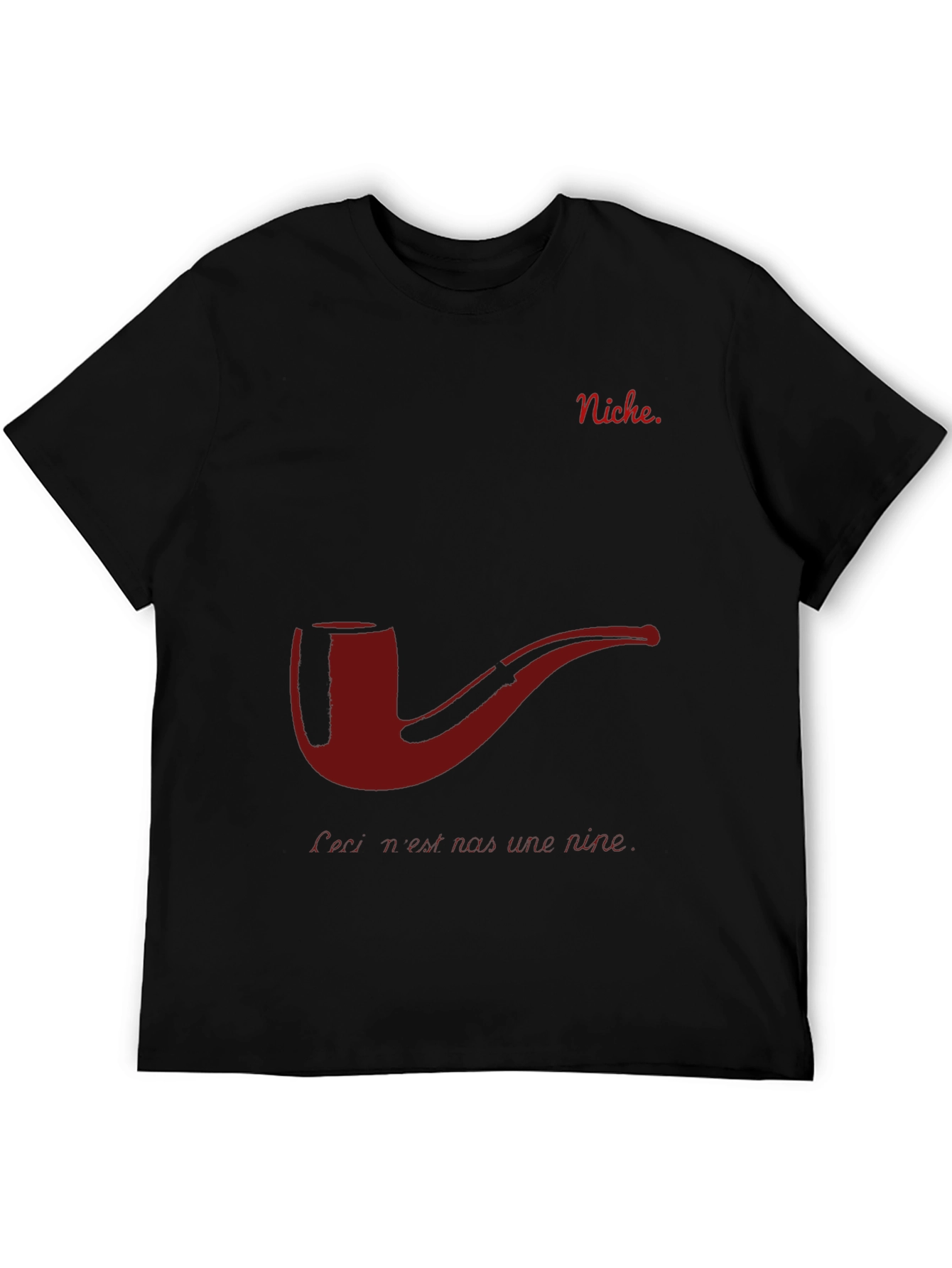 Niche T-Shirt - Pipe Design Mens Black Tee