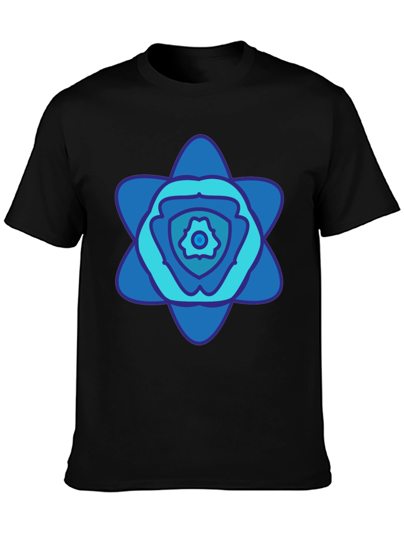 Abstract Blue Floral Graphic T-Shirt