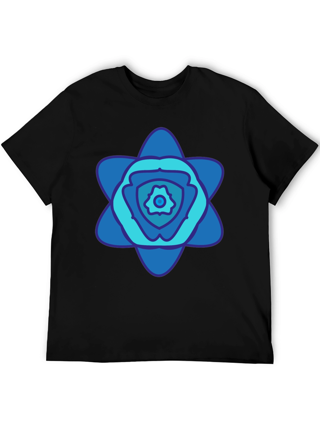 Abstract Blue Floral Graphic T-Shirt