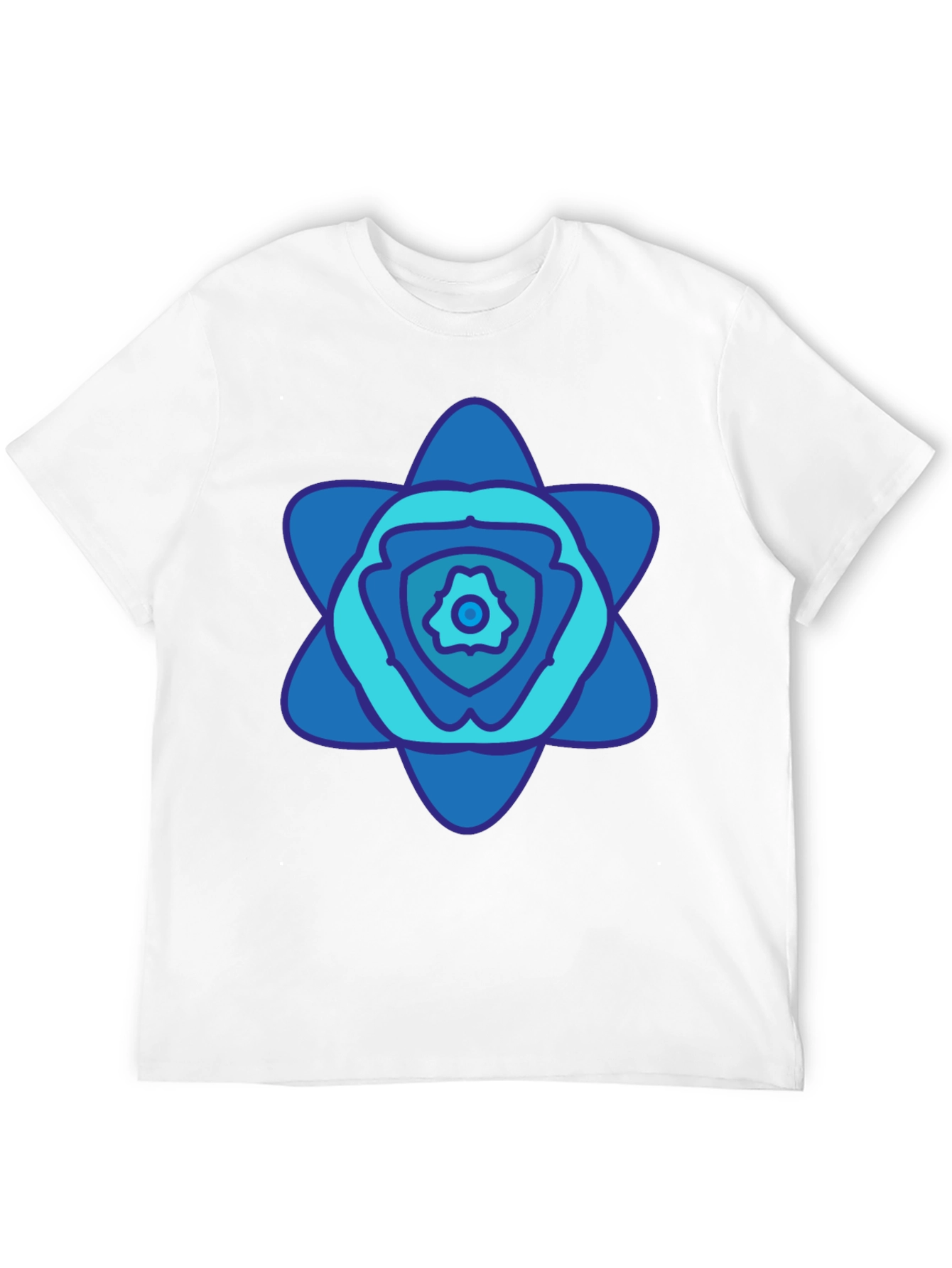 Abstract Blue Floral Graphic T-Shirt