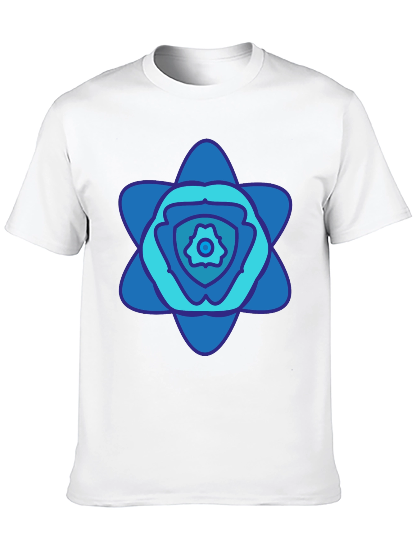 Abstract Blue Floral Graphic T-Shirt