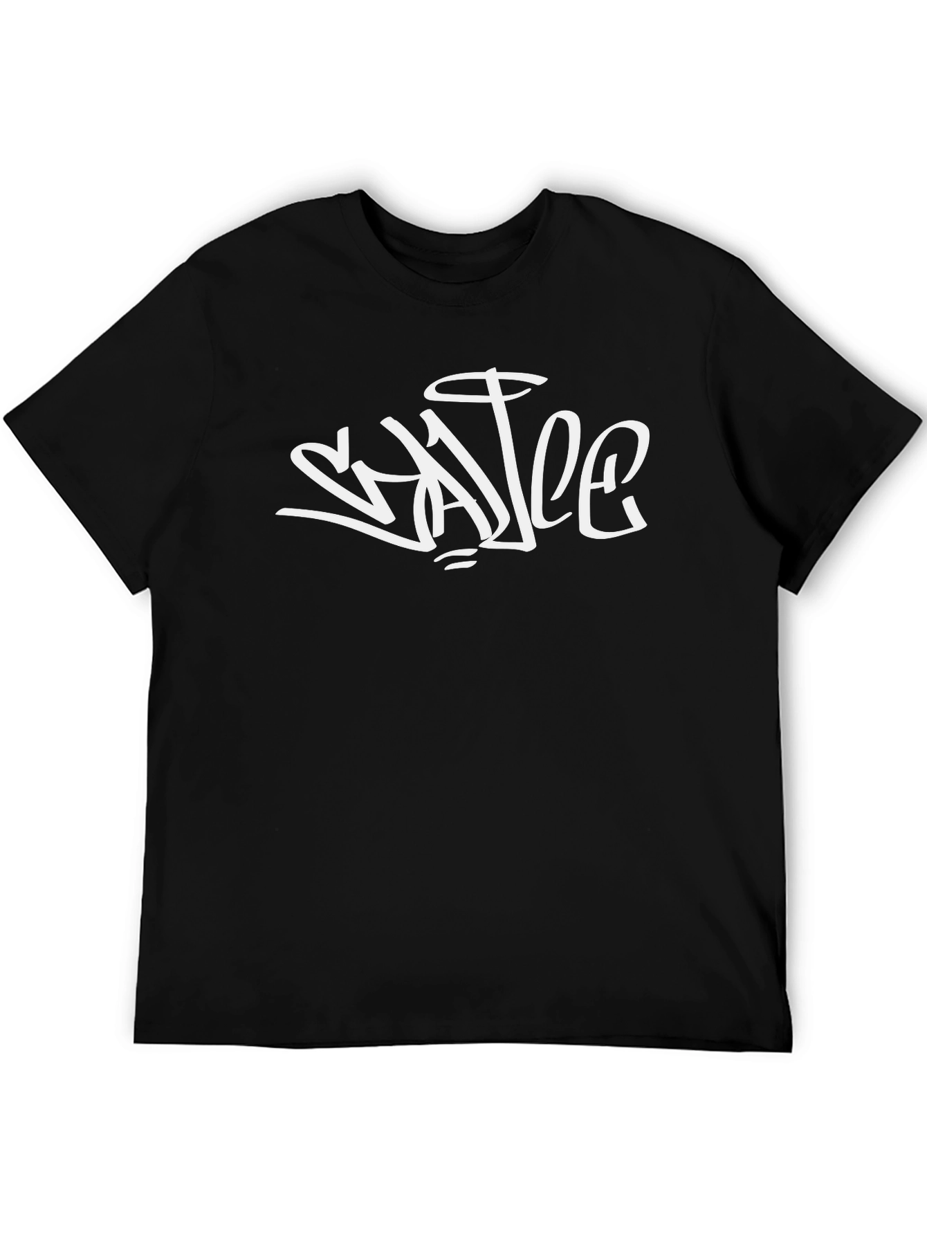 Urban Style Graphic Tee - Black Cotton