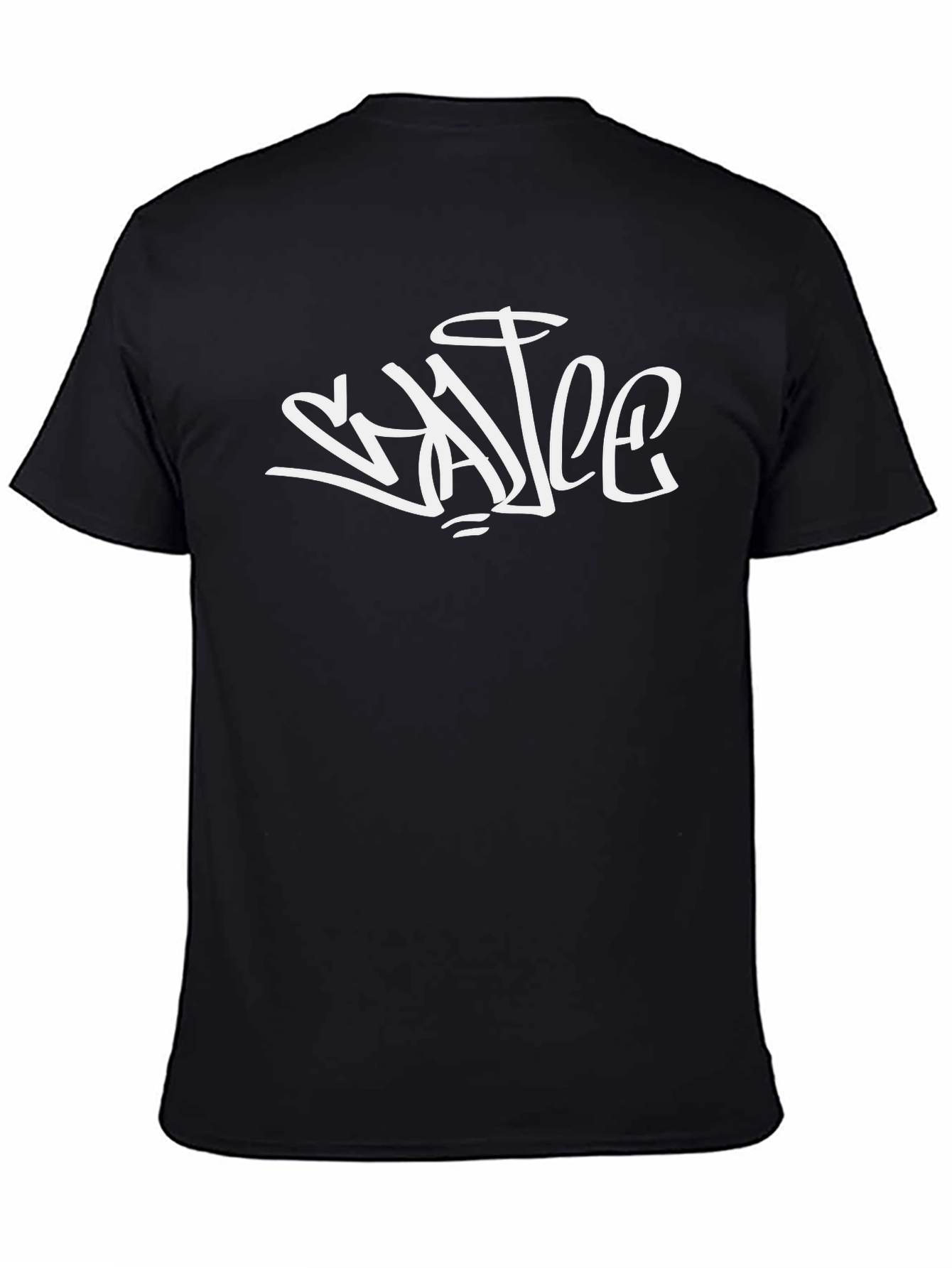 Urban Style Graphic Tee - Black Cotton