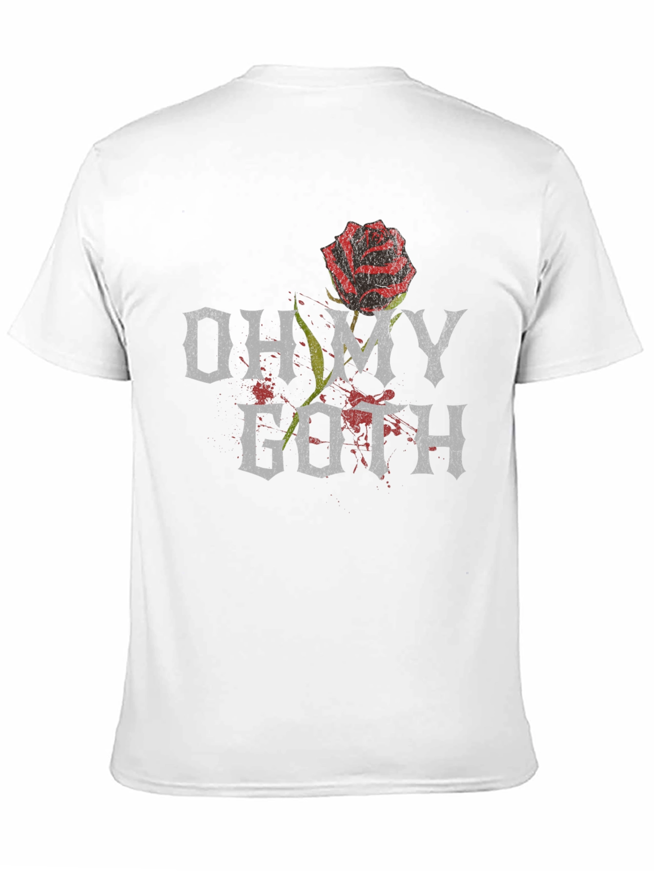 Oh My Goth T-Shirt with Rose Graphic