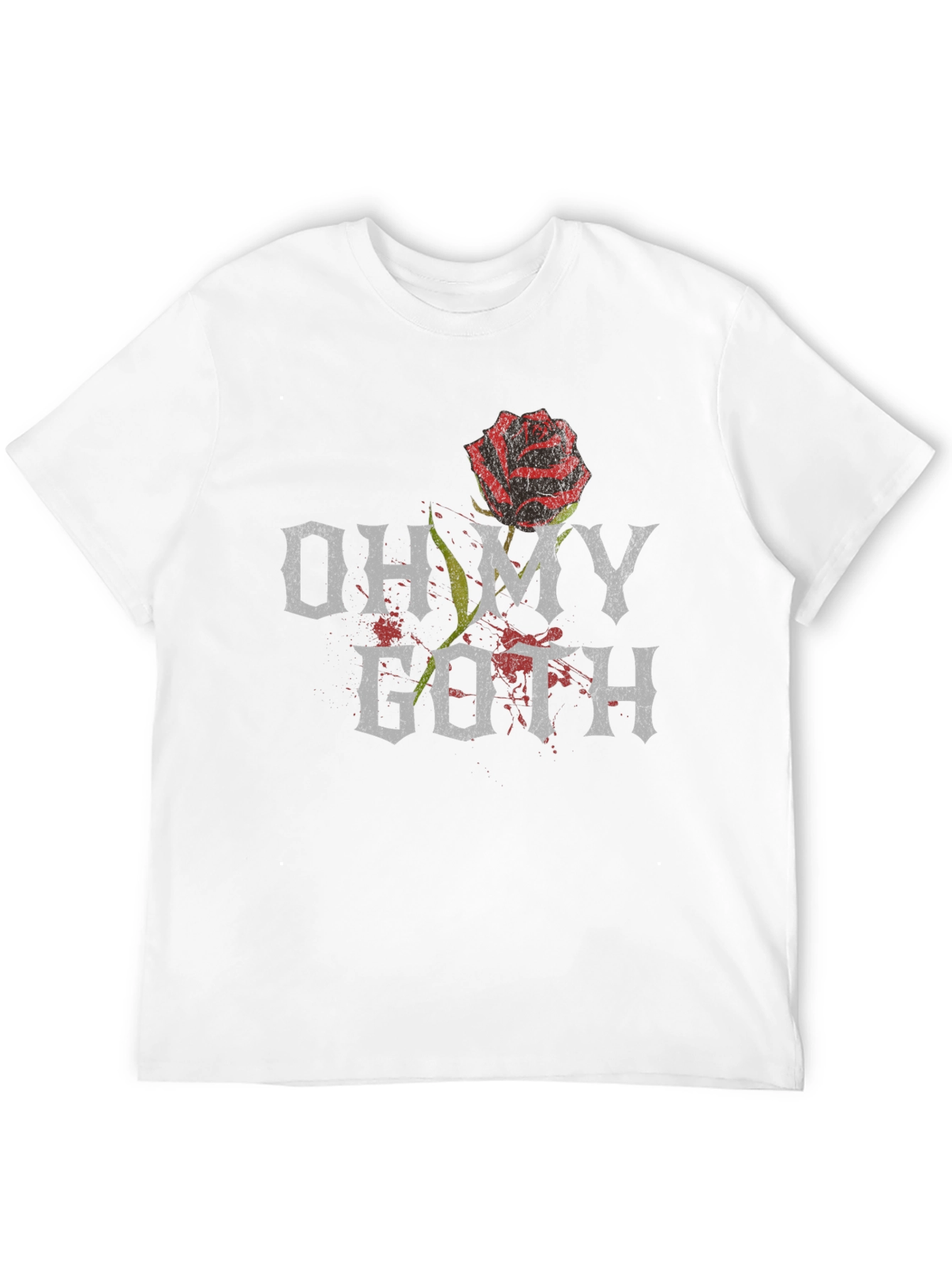 Oh My Goth T-Shirt with Rose Graphic