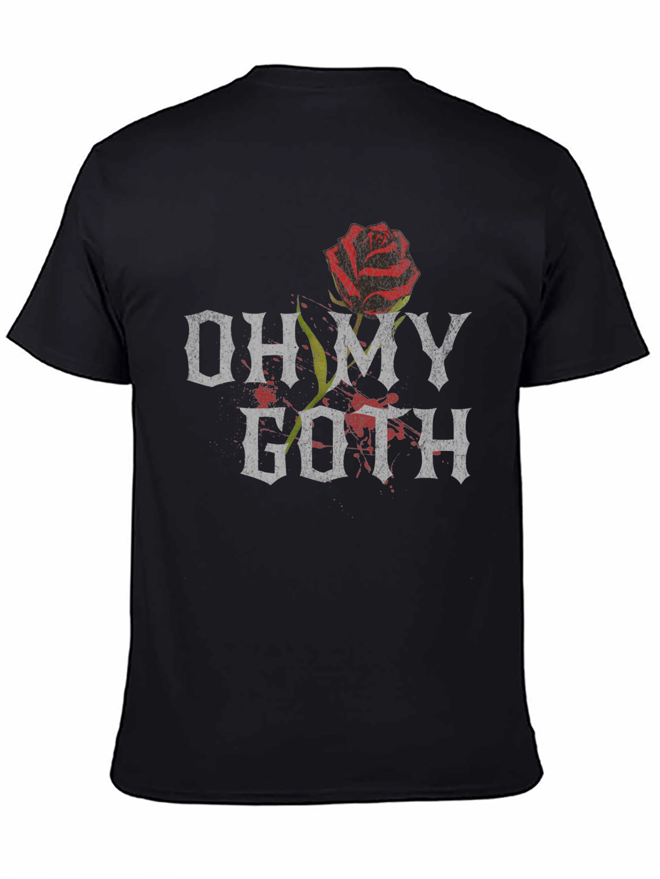 Oh My Goth T-Shirt with Rose Graphic