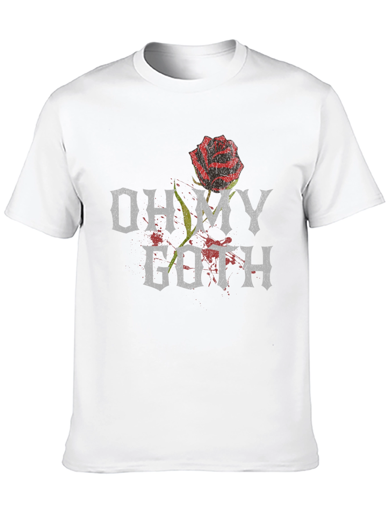 Oh My Goth T-Shirt with Rose Graphic